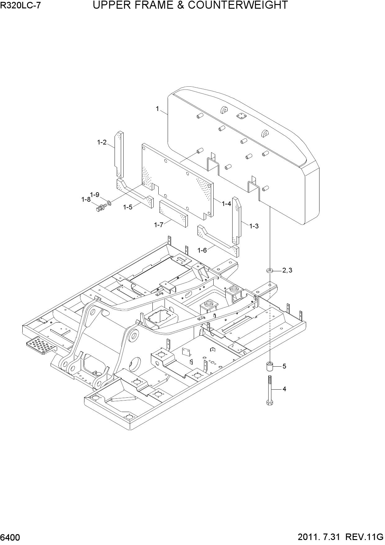 UPPER FRAME & COUNTERWEIGHT