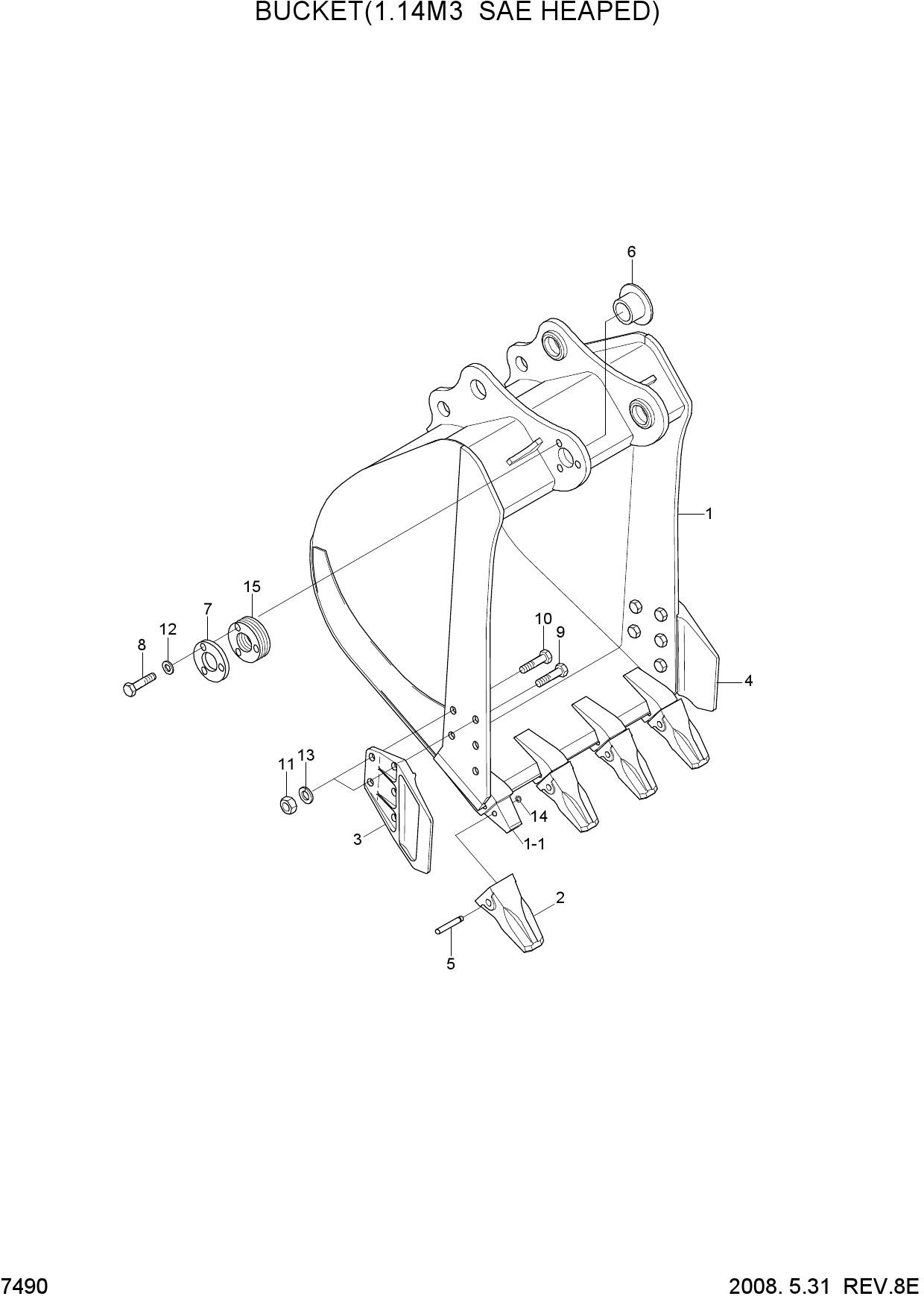 BUCKET(1.14M3 SAE HEAPED)