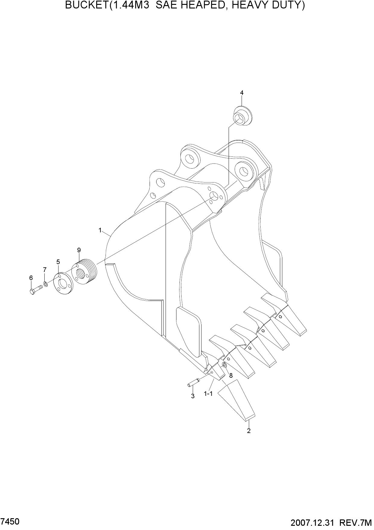 BUCKET(1.44M3 SAE HEAPED, HEAVY DUTY)