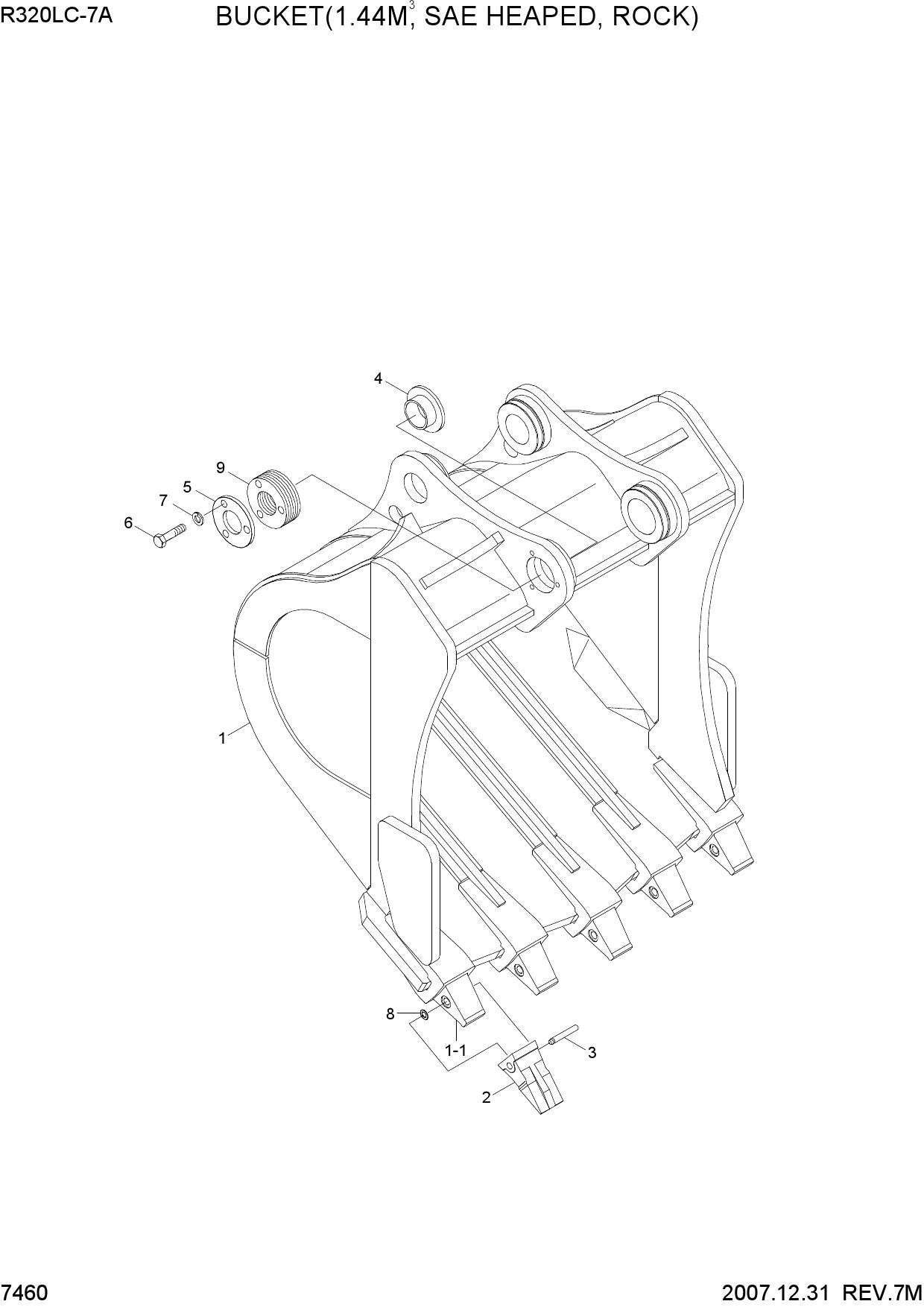BUCKET(1.44M3 SAE HEAPED, ROCK)