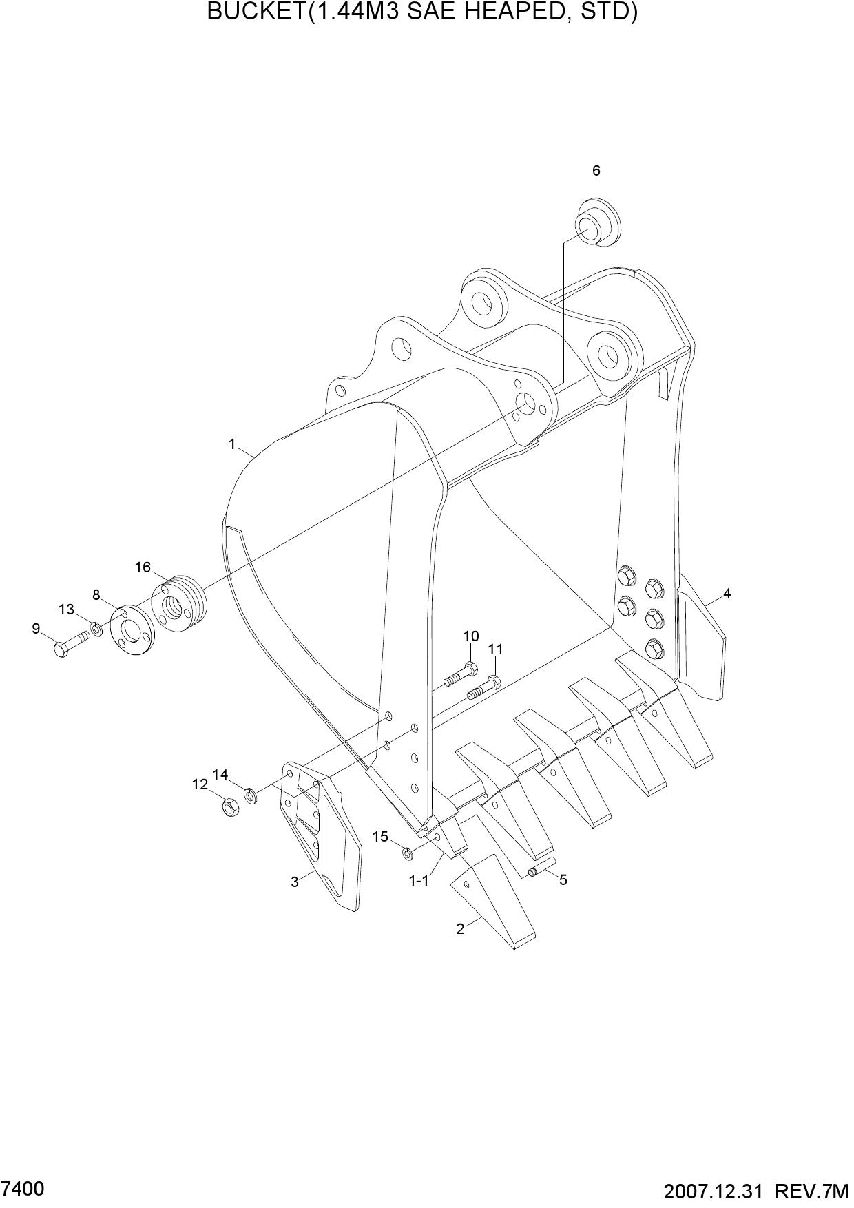 BUCKET(1.44M3 SAE HEAPED, STD)