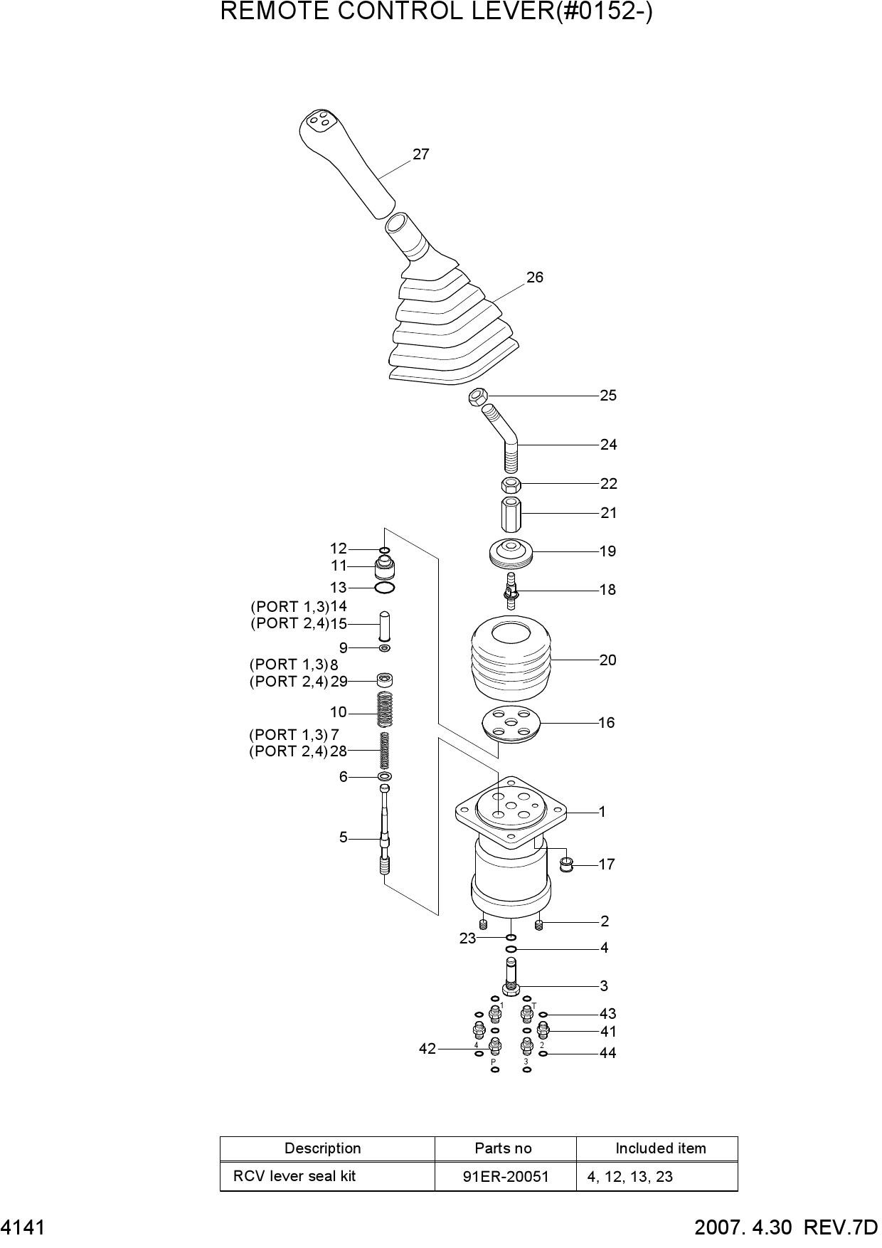 REMOTE CONTROL LEVER(#0152-)