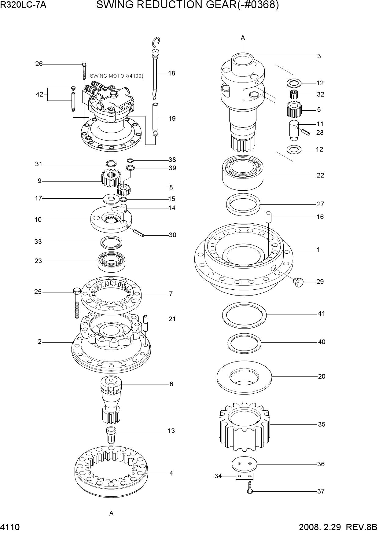 SWING REDUCTION GEAR(-#0368)