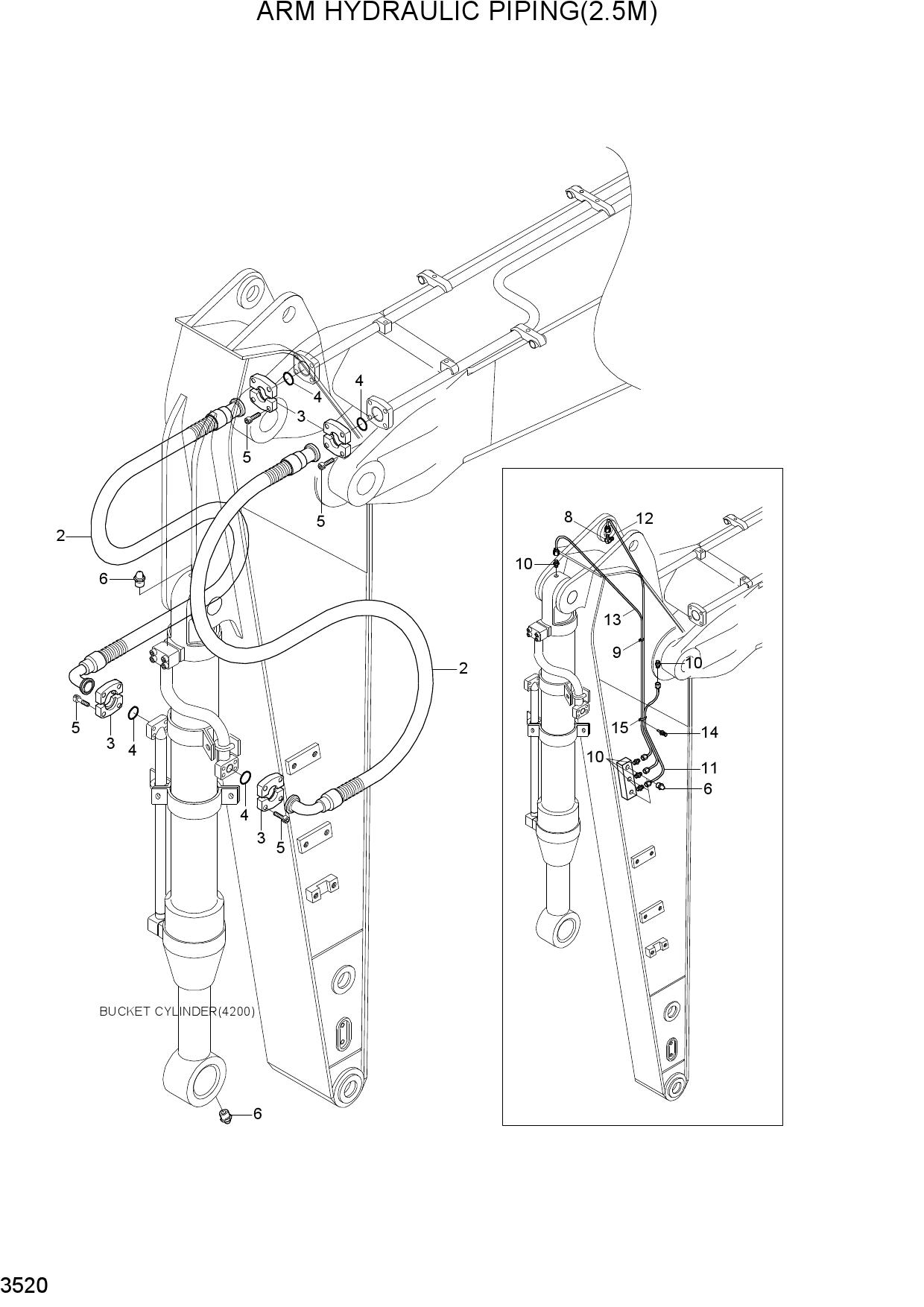 ARM HYDRAULIC PIPING(2.5M)