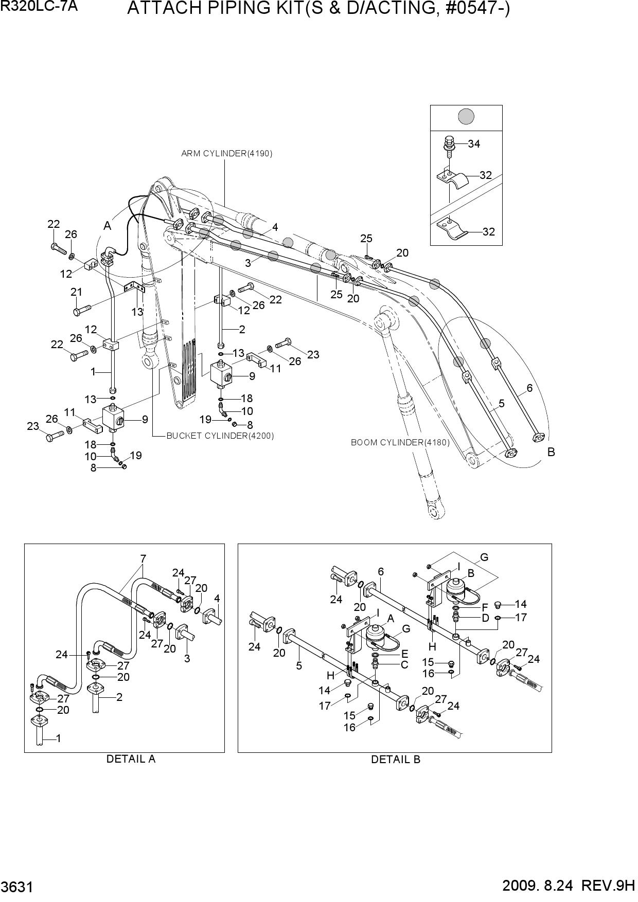 ATTACH PIPING KIT(S & D/ACTING, #0547-)