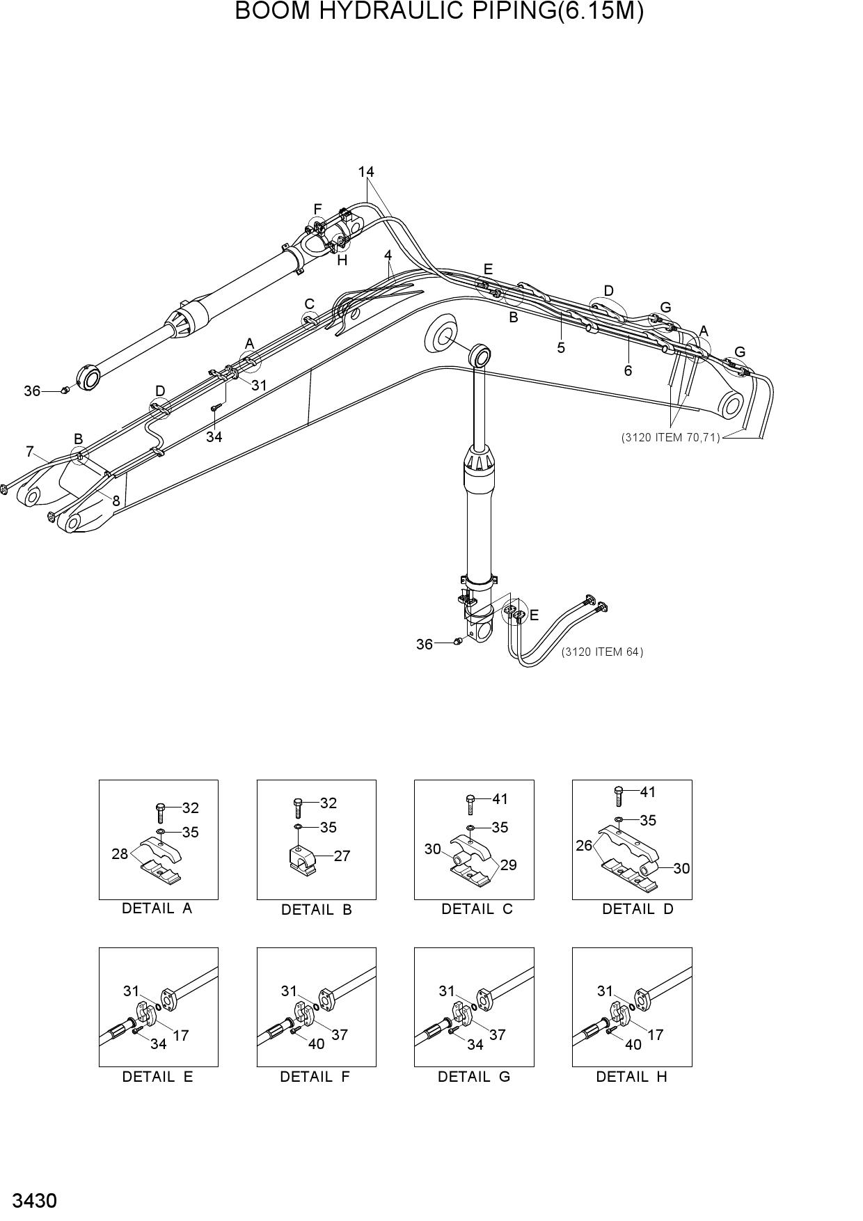BOOM HYDRAULIC PIPING(6.15M)