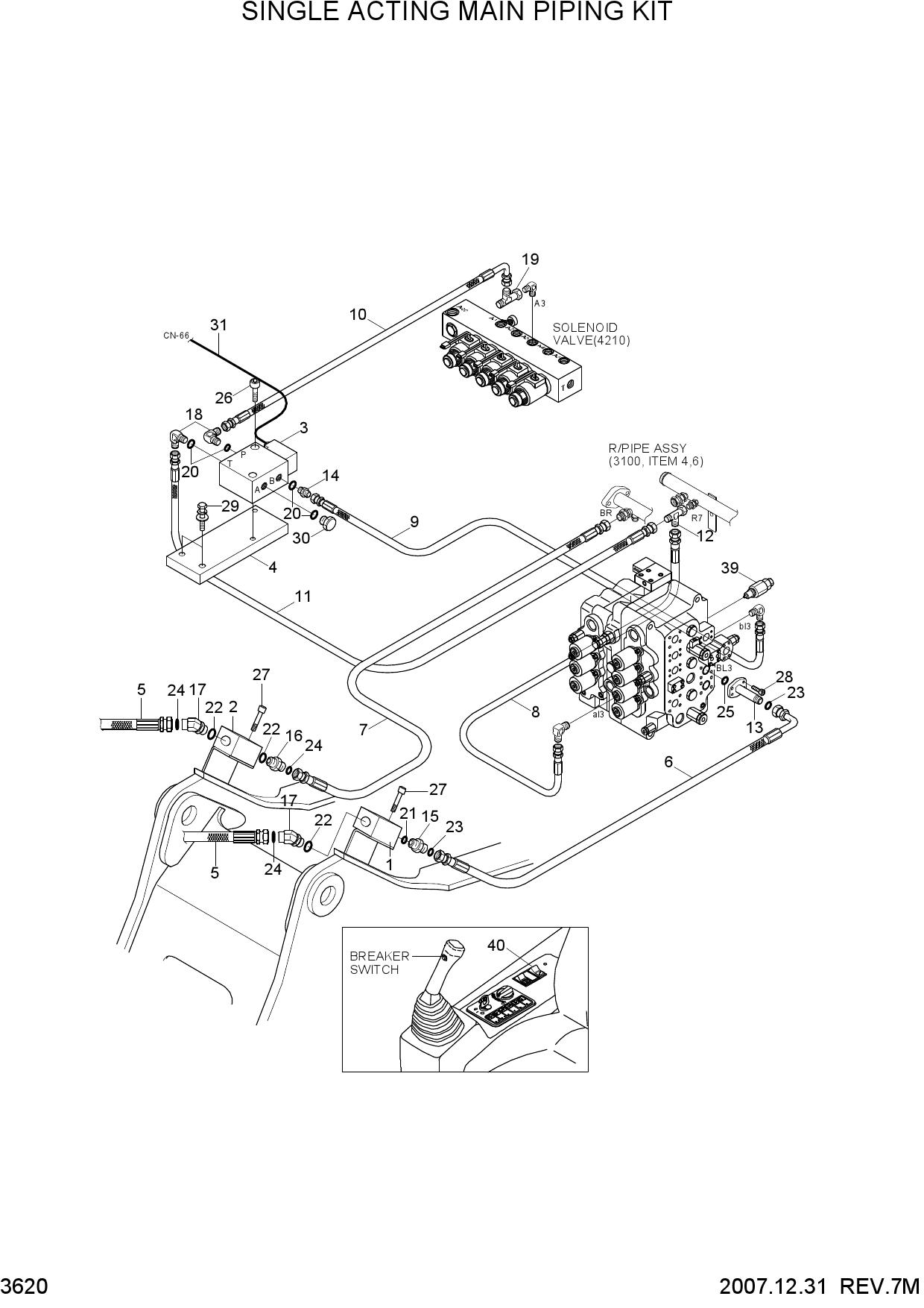 SINGLE ACTING MAIN PIPING KIT