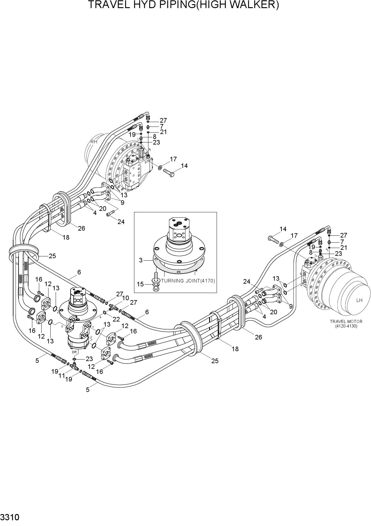 TRAVEL HYD PIPING(HIGH WALKER)