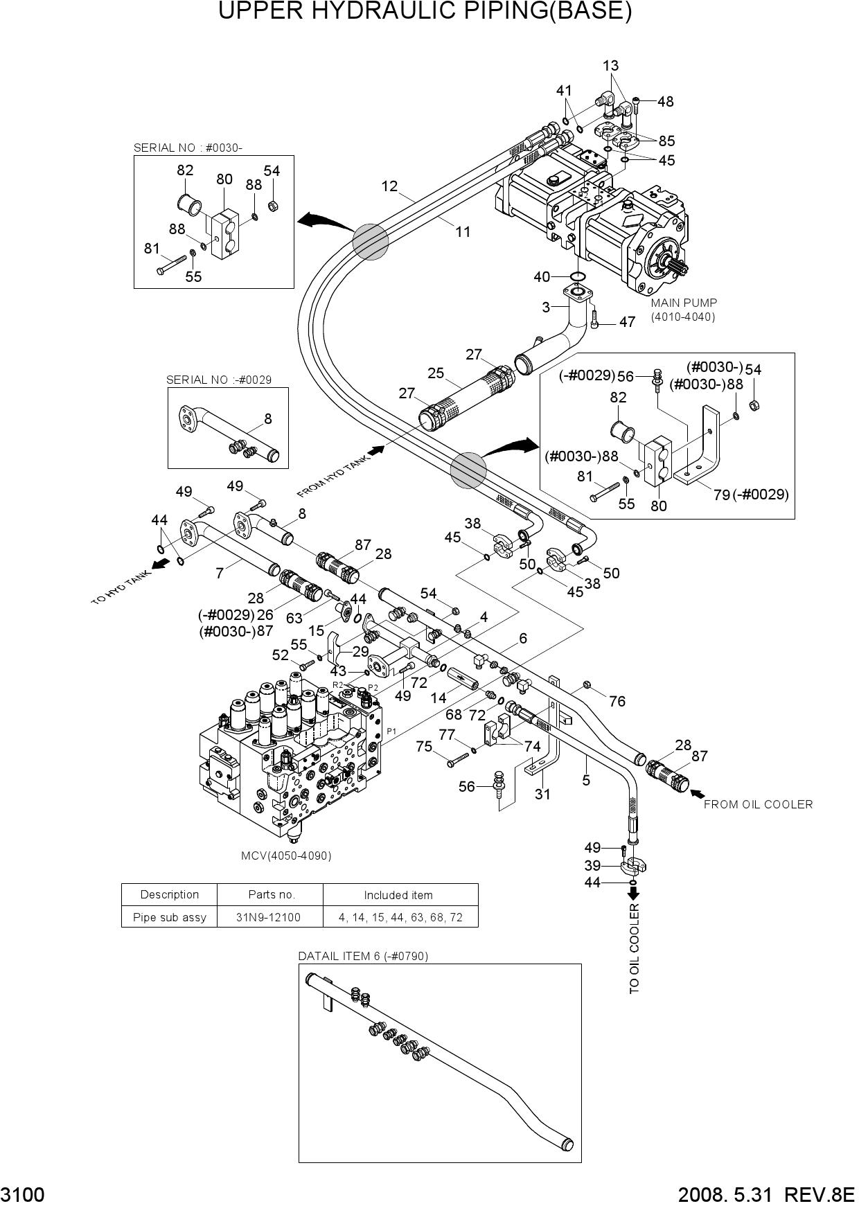 UPPER HYDRAULIC PIPING(BASE)