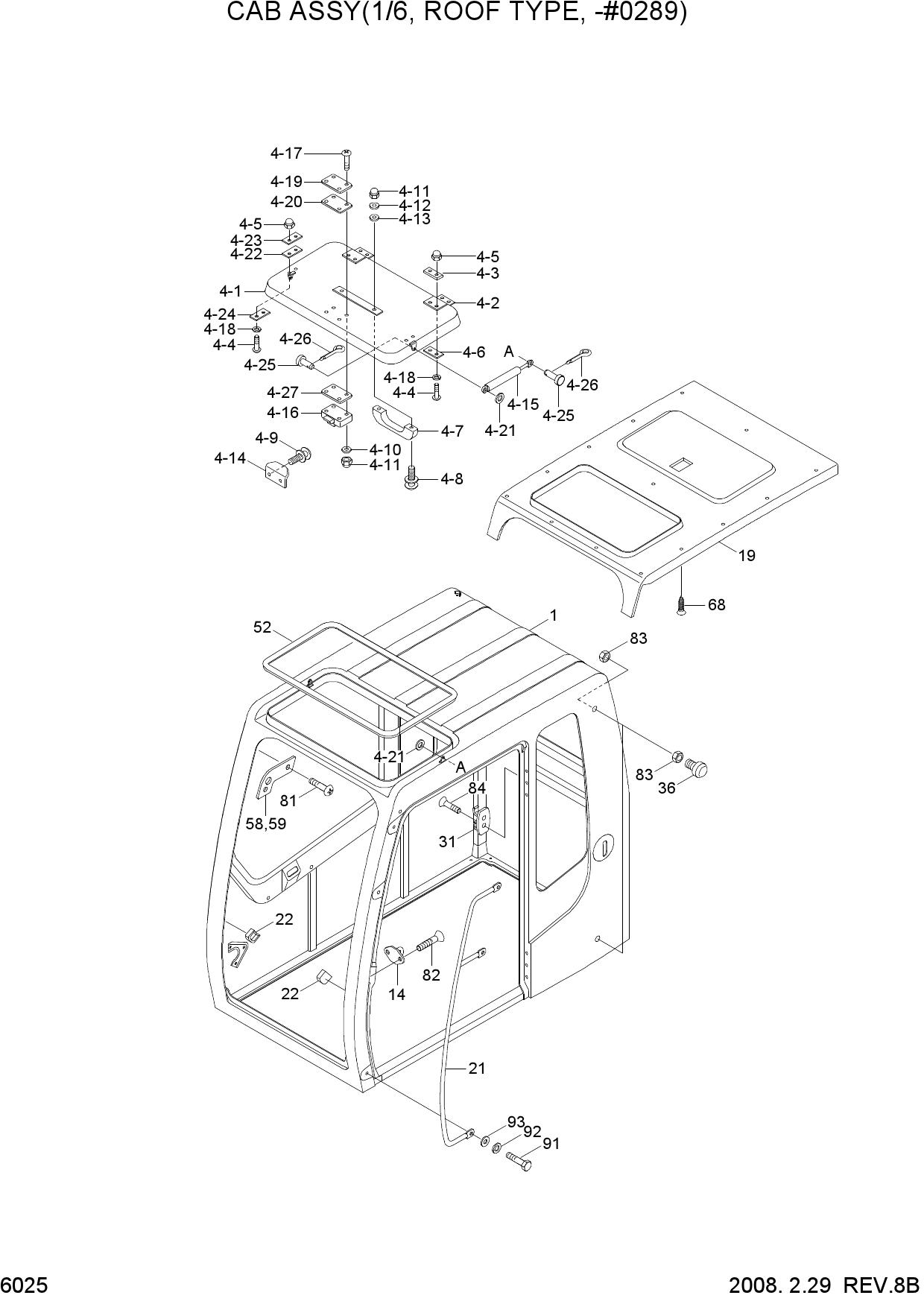 CAB ASSY(1/6, ROOF TYPE, -#0289)