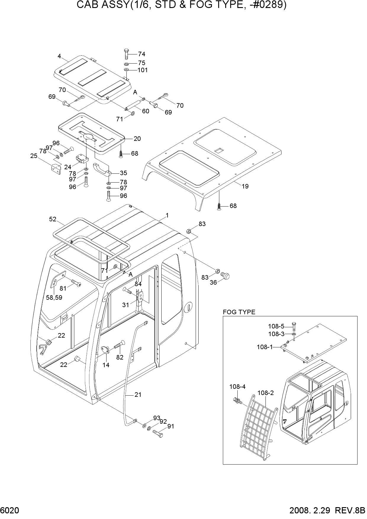 CAB ASSY(1/6, STD & FOG TYPE, -#0289)