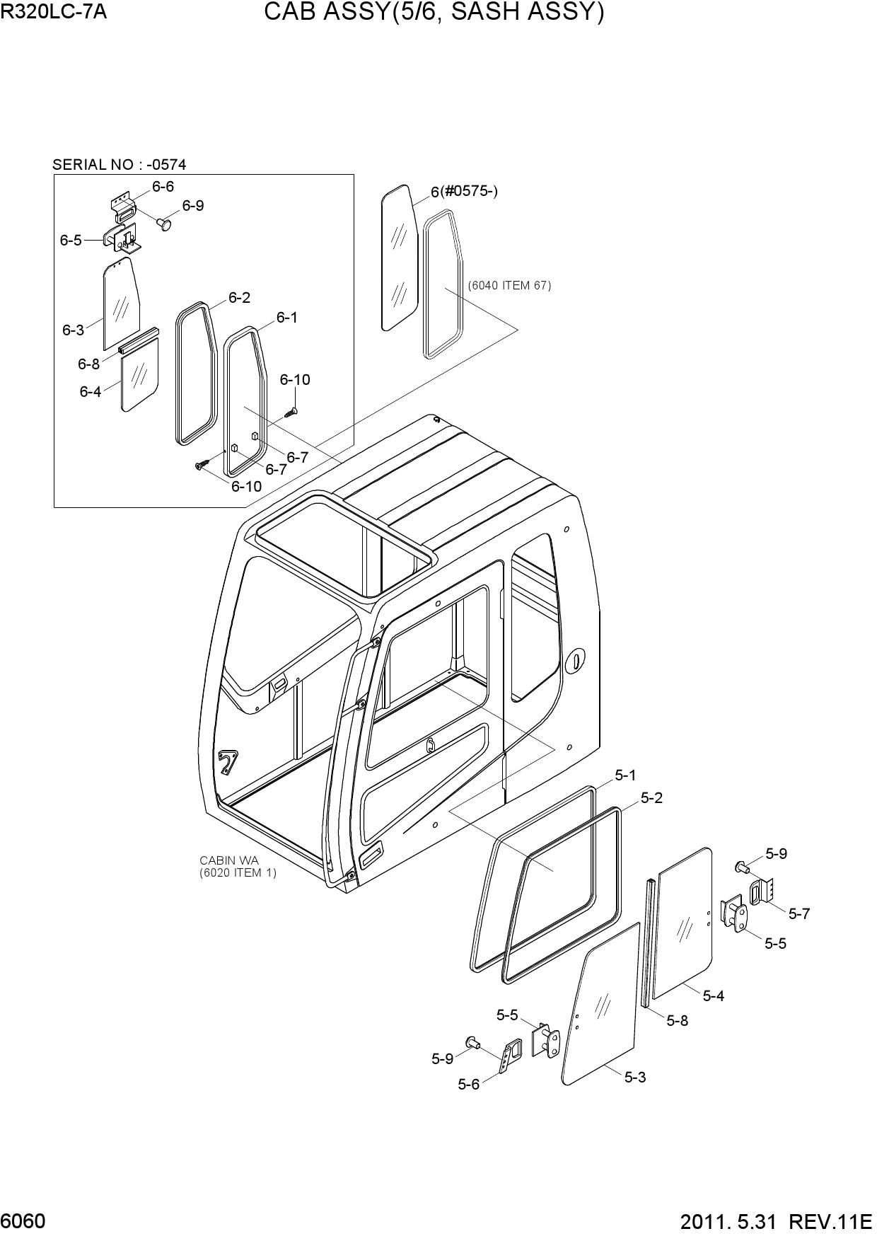 CAB ASSY(5/6, SASH ASSY)