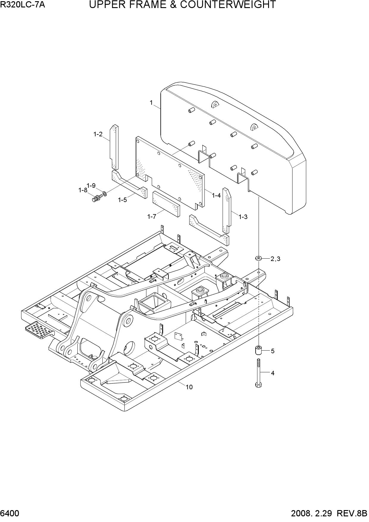 UPPER FRAME & COUNTERWEIGHT