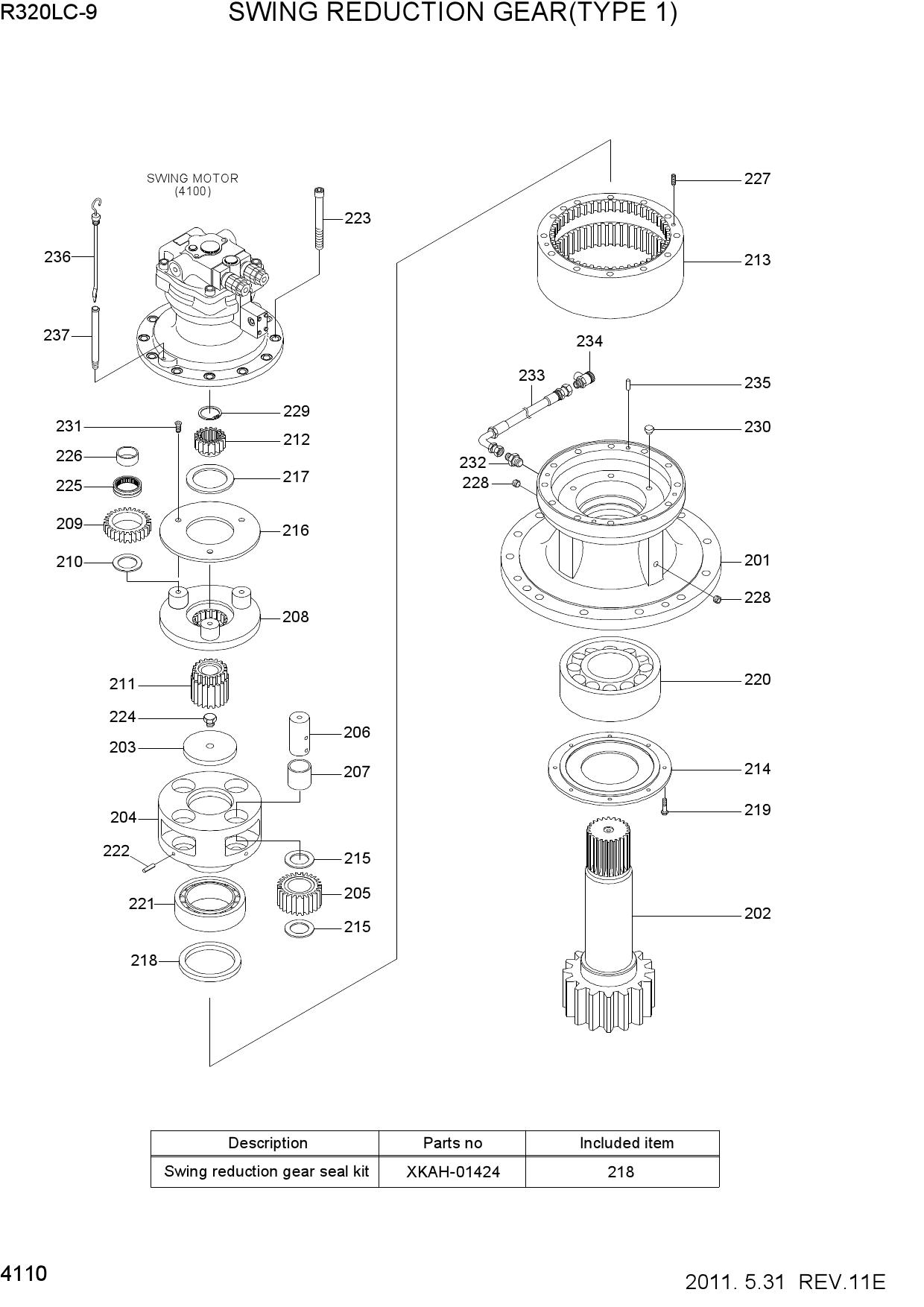 SWING REDUCTION GEAR(TYPE 1)