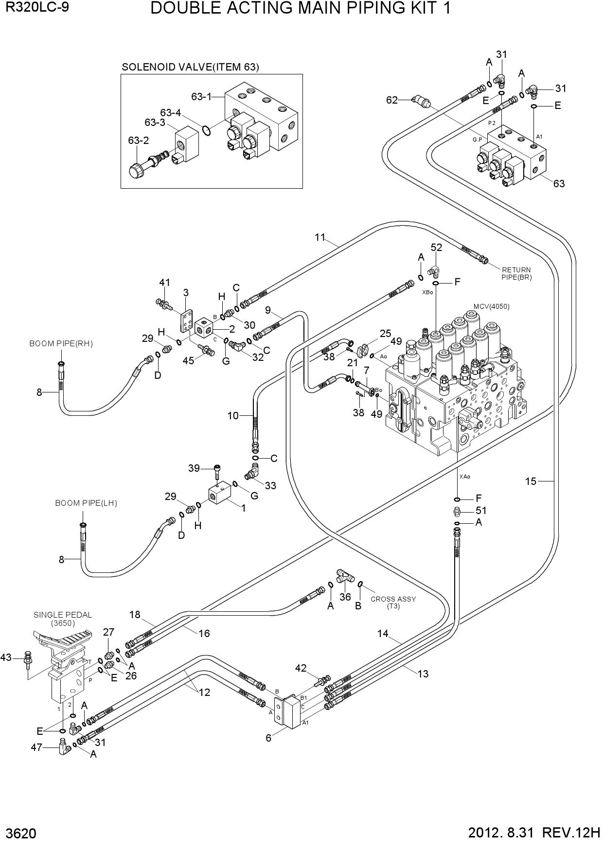 DOUBLE ACTING MAIN PIPING KIT 1