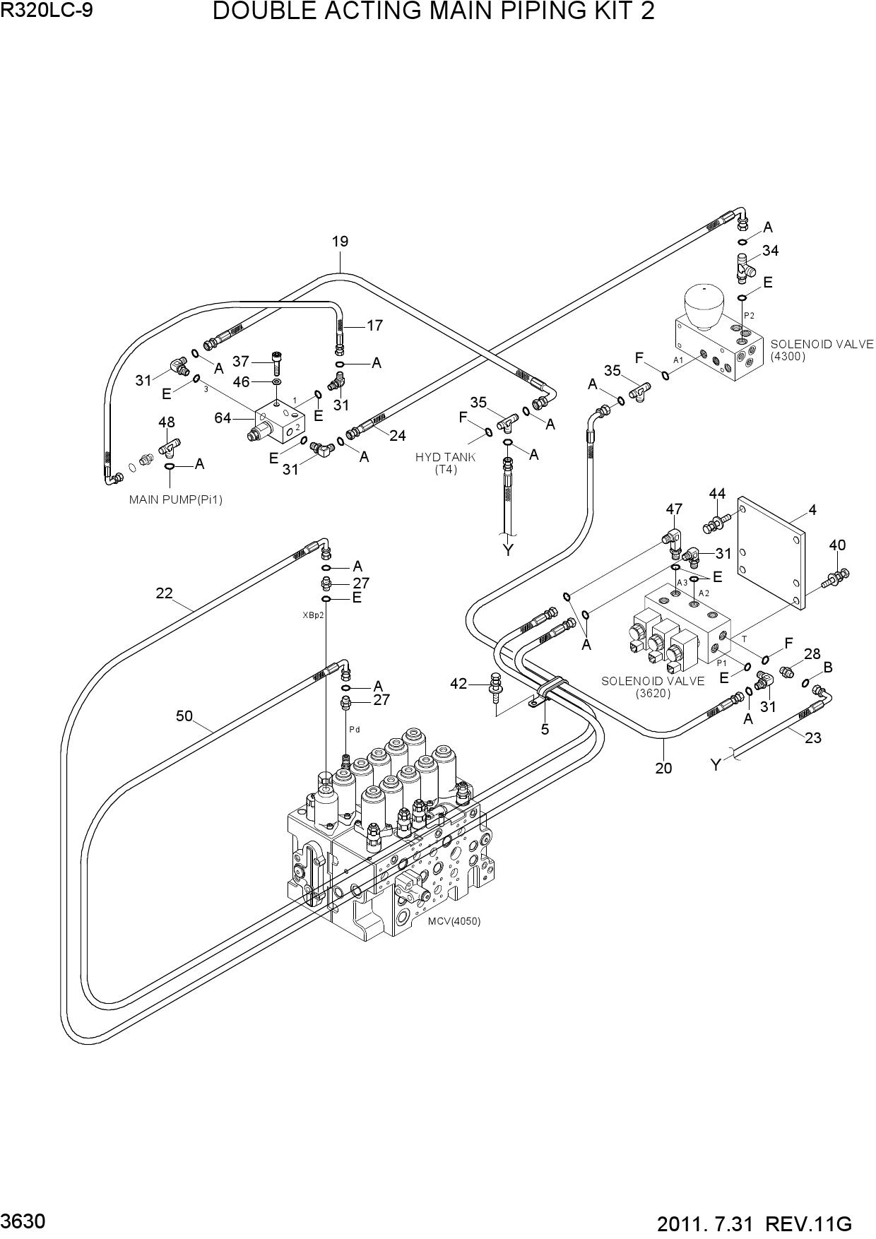 DOUBLE ACTING MAIN PIPING KIT 2