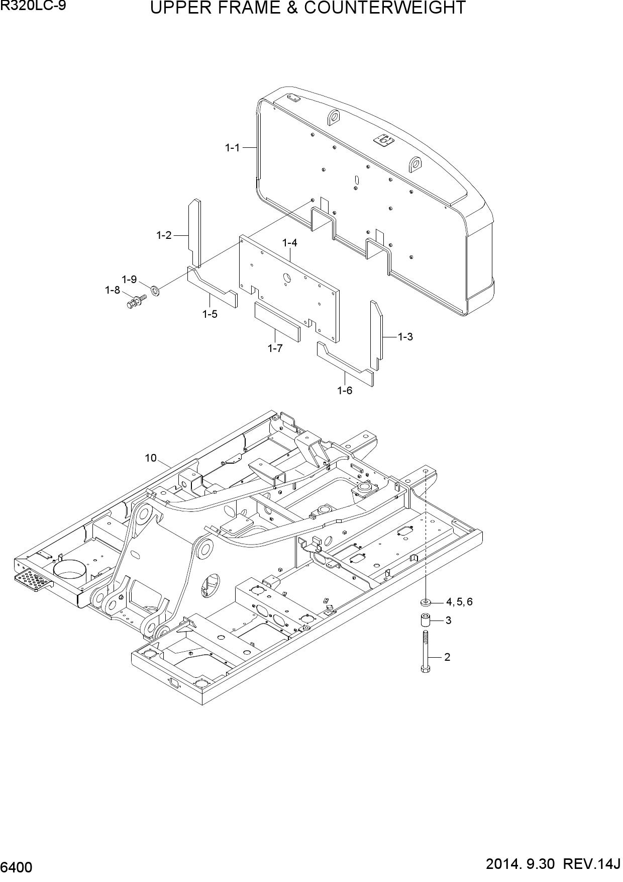 UPPER FRAME & COUNTERWEIGHT