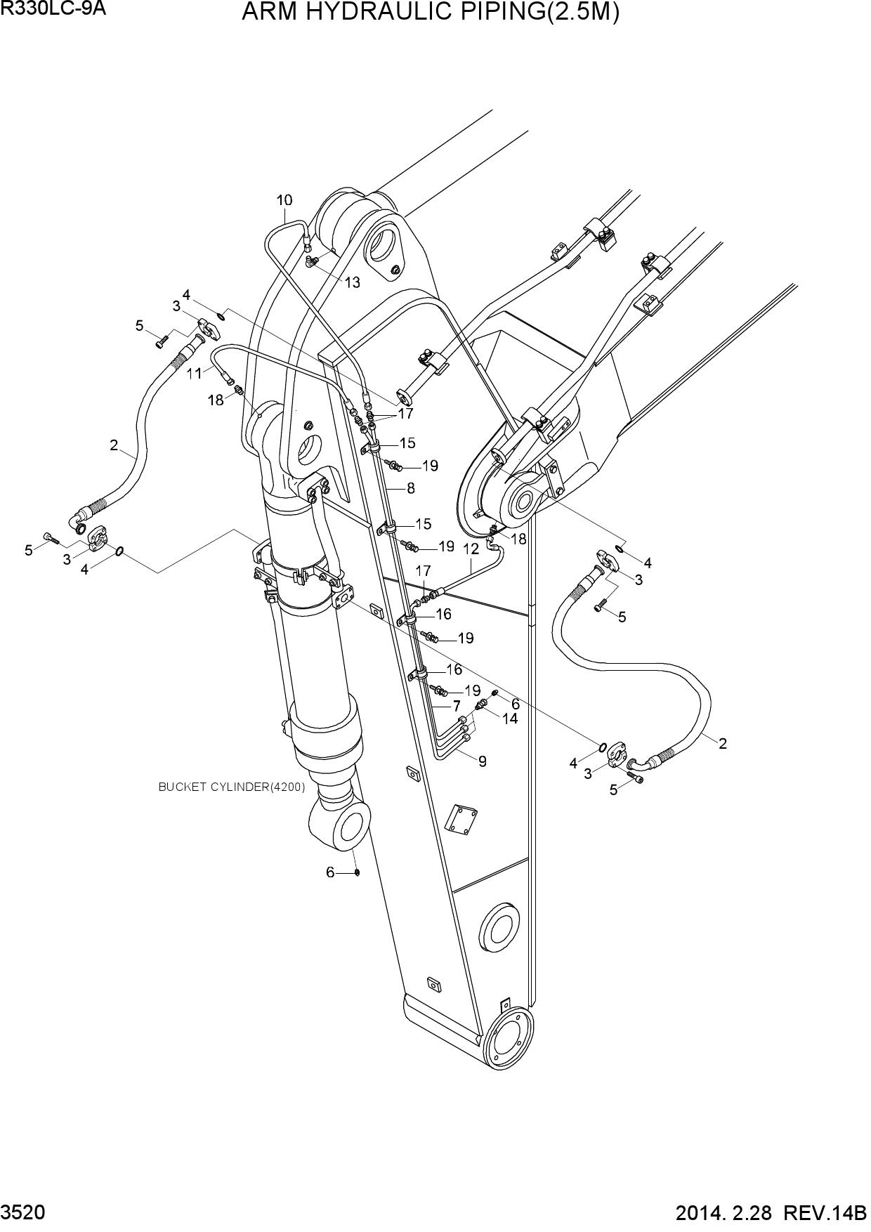 ARM HYDRAULIC PIPING(2.5M)