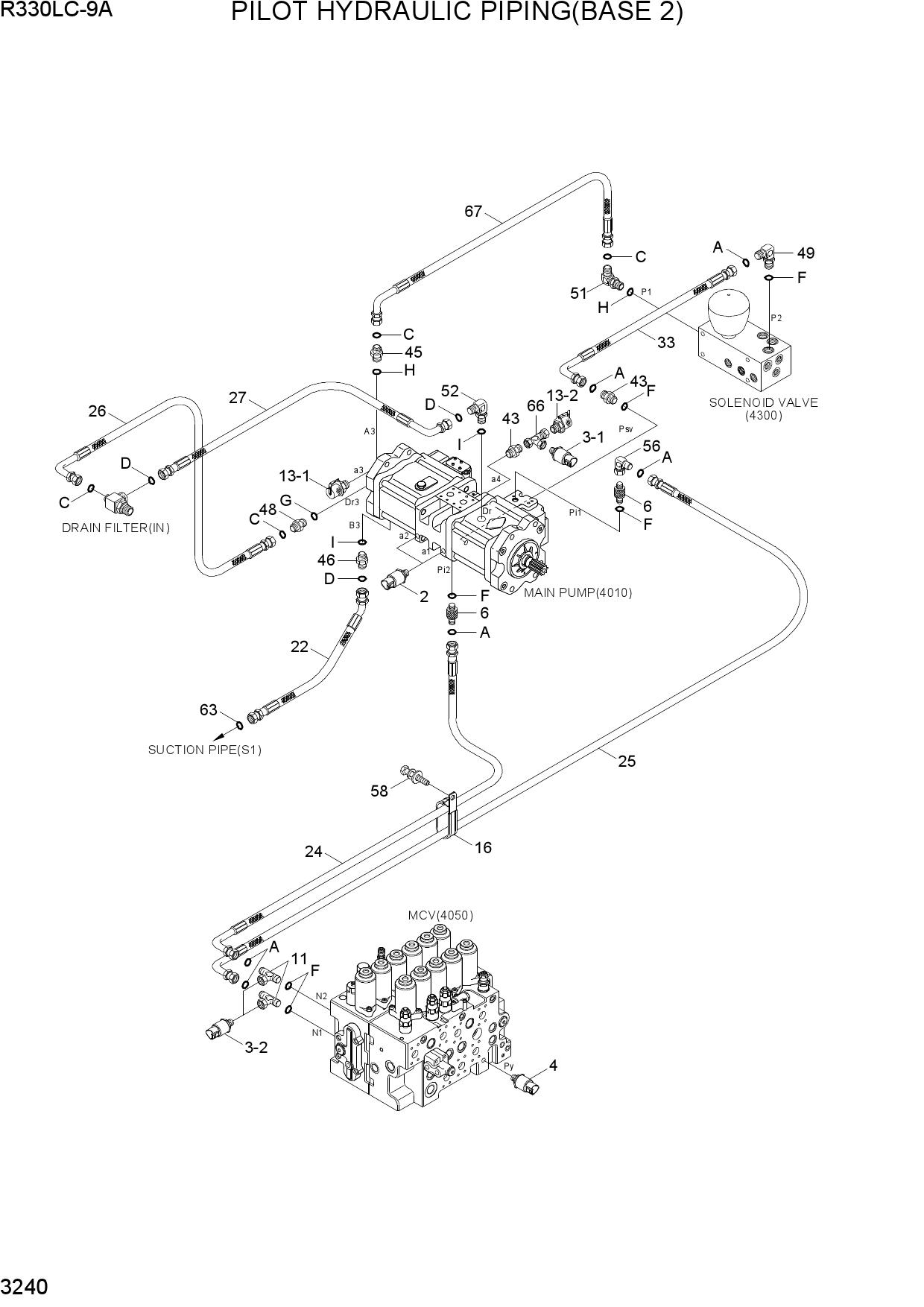 PILOT HYDRAULIC PIPING(BASE 2)