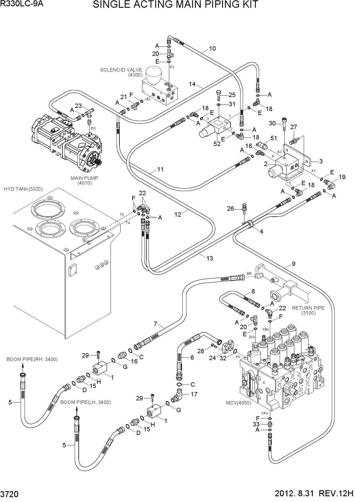 SINGLE ACTING MAIN PIPING KIT