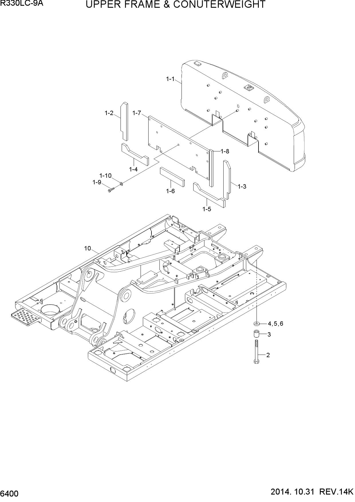 UPPER FRAME & COUNTERWEIGHT