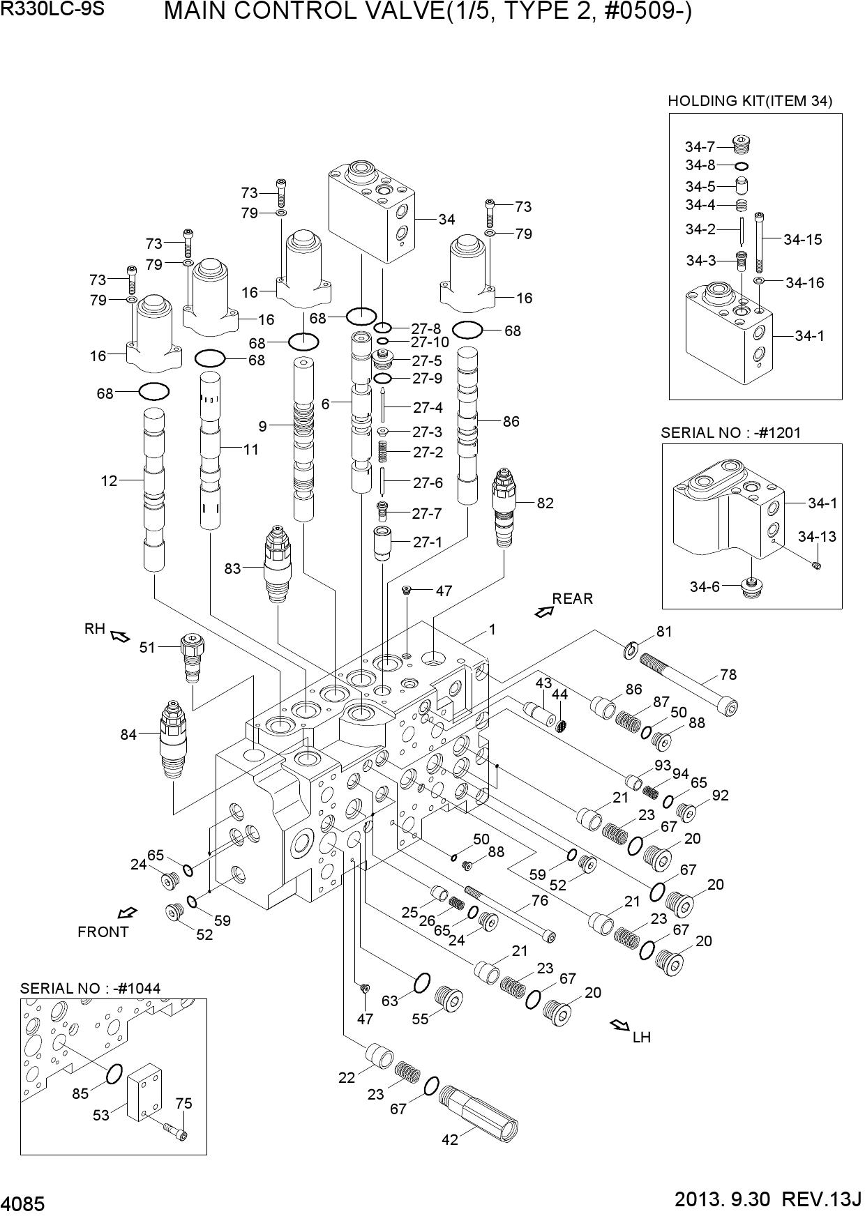 MAIN CONTROL VALVE(1/5, TYPE 2, #0509-)