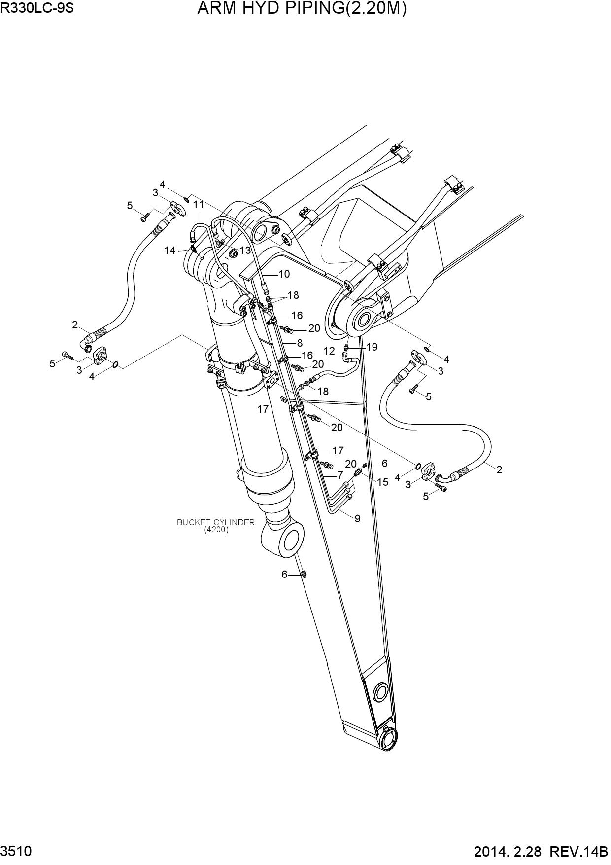 ARM HYD PIPING(2.2M)