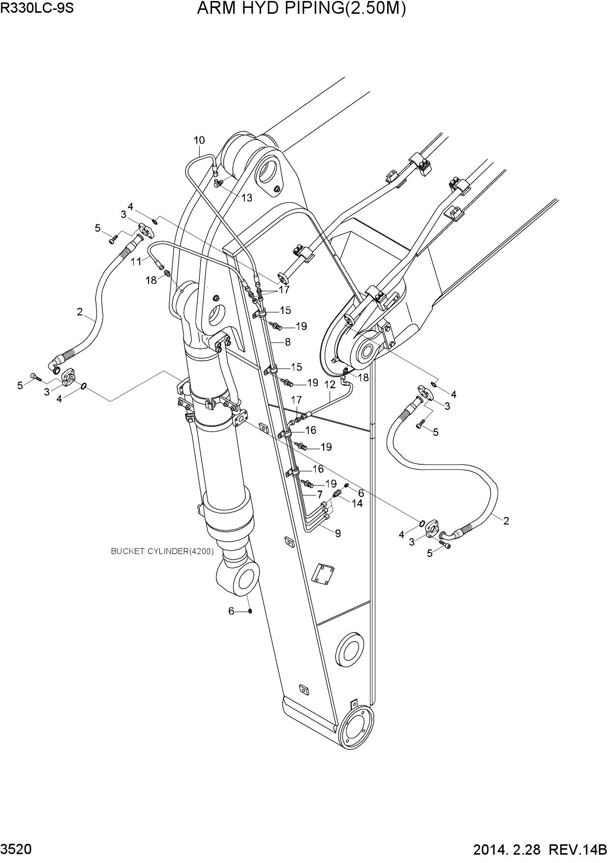 ARM HYD PIPING(2.5M)