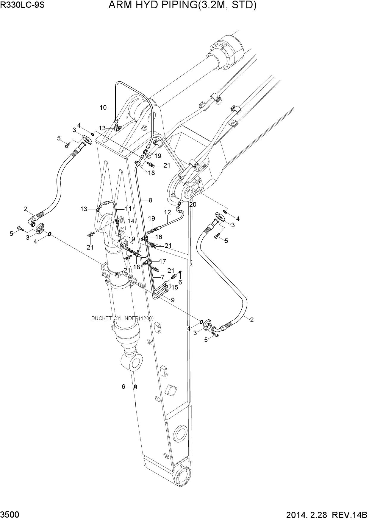 ARM HYD PIPING(3.2M, STD)