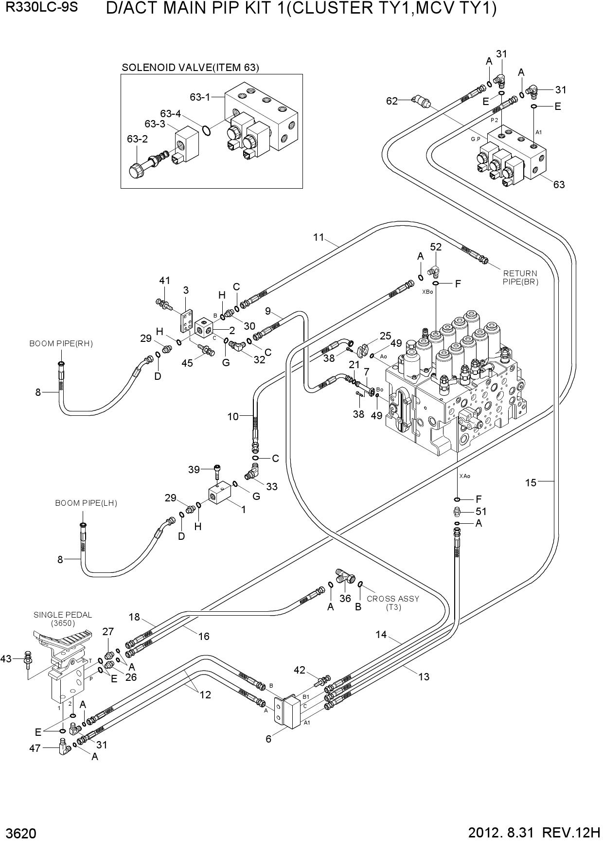 D/ACT MAIN PIP KIT1(CLUSTER TY1,MCV TY1)
