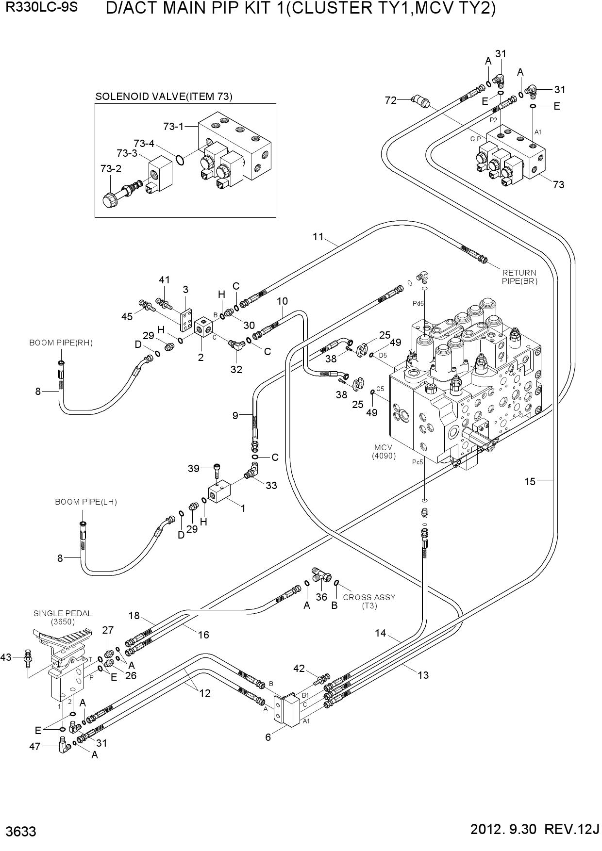 D/ACT MAIN PIP KIT1(CLUSTER TY1,MCV TY2)