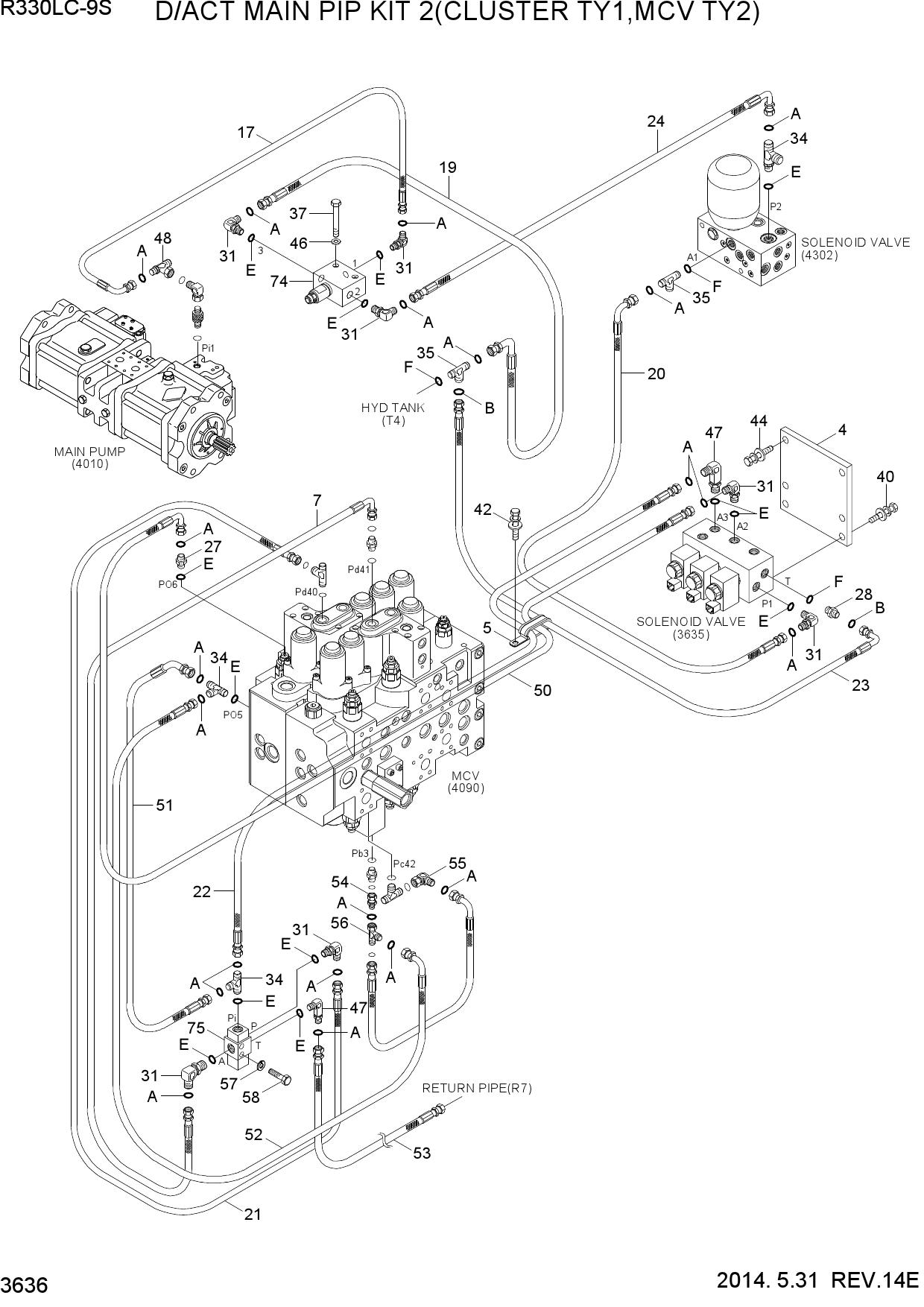 D/ACT MAIN PIP KIT2(CLUSTER TY1,MCV TY2)
