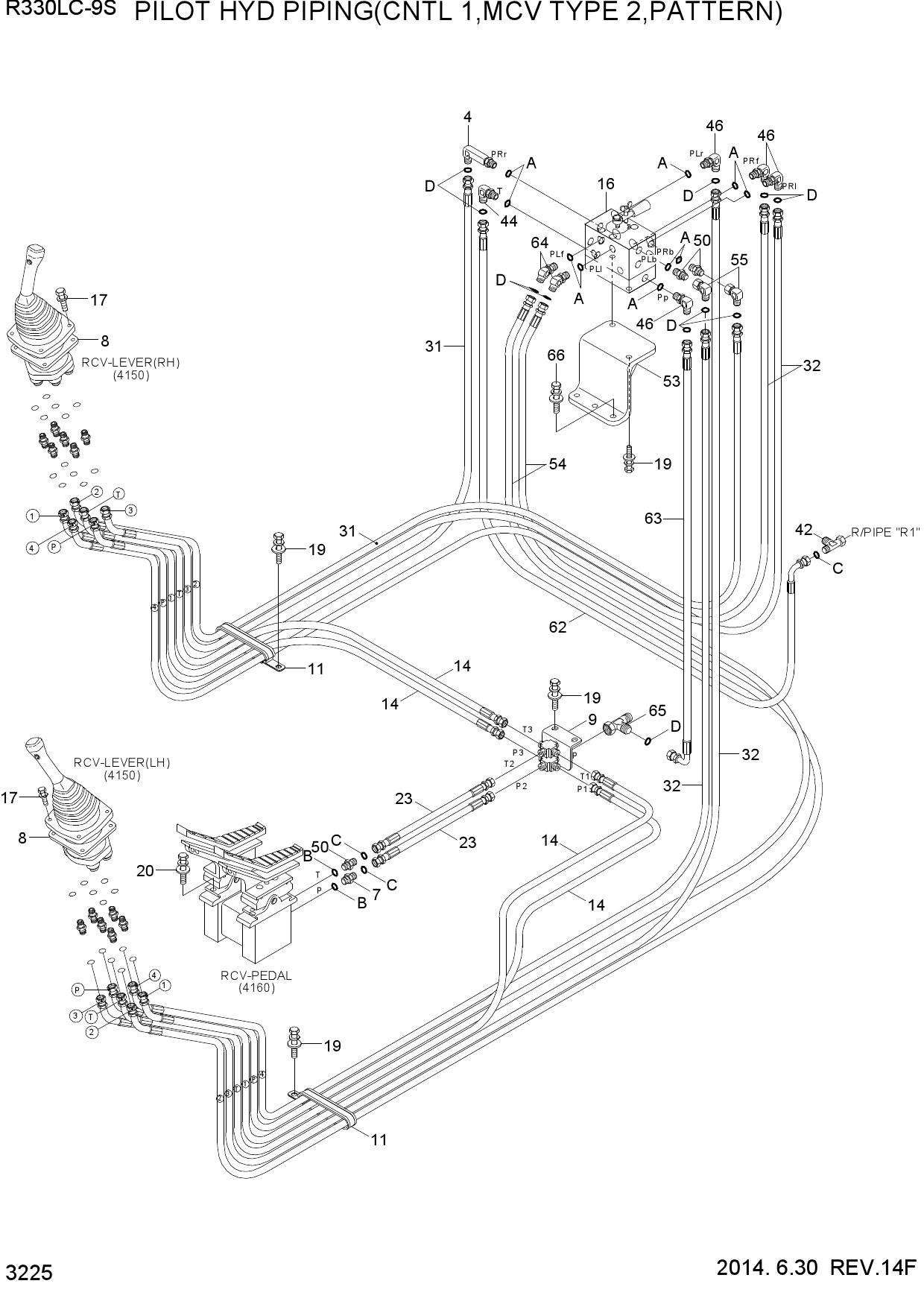 PILOT HYD PIPING(CNTL 1, MCV T2,PATTERN)