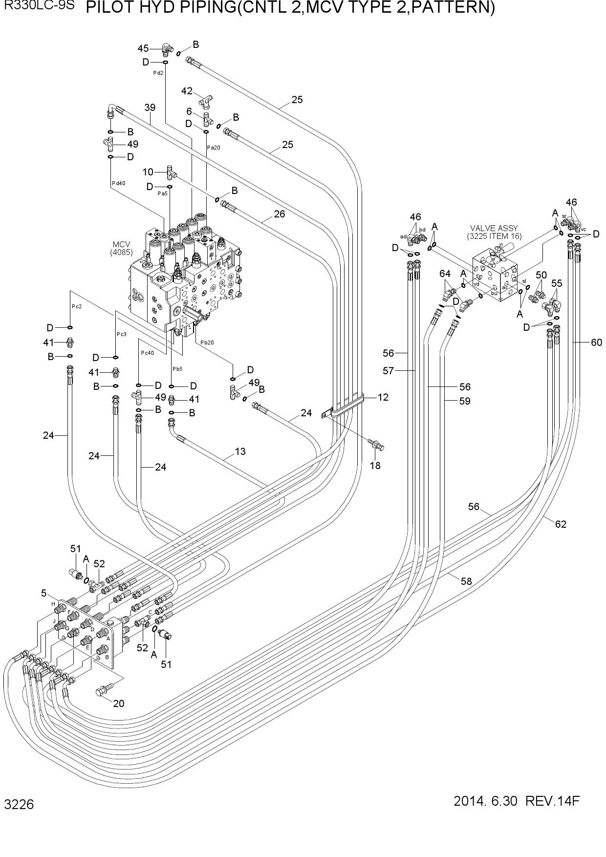 PILOT HYD PIPING(CNTL 2, MCV T2,PATTERN)