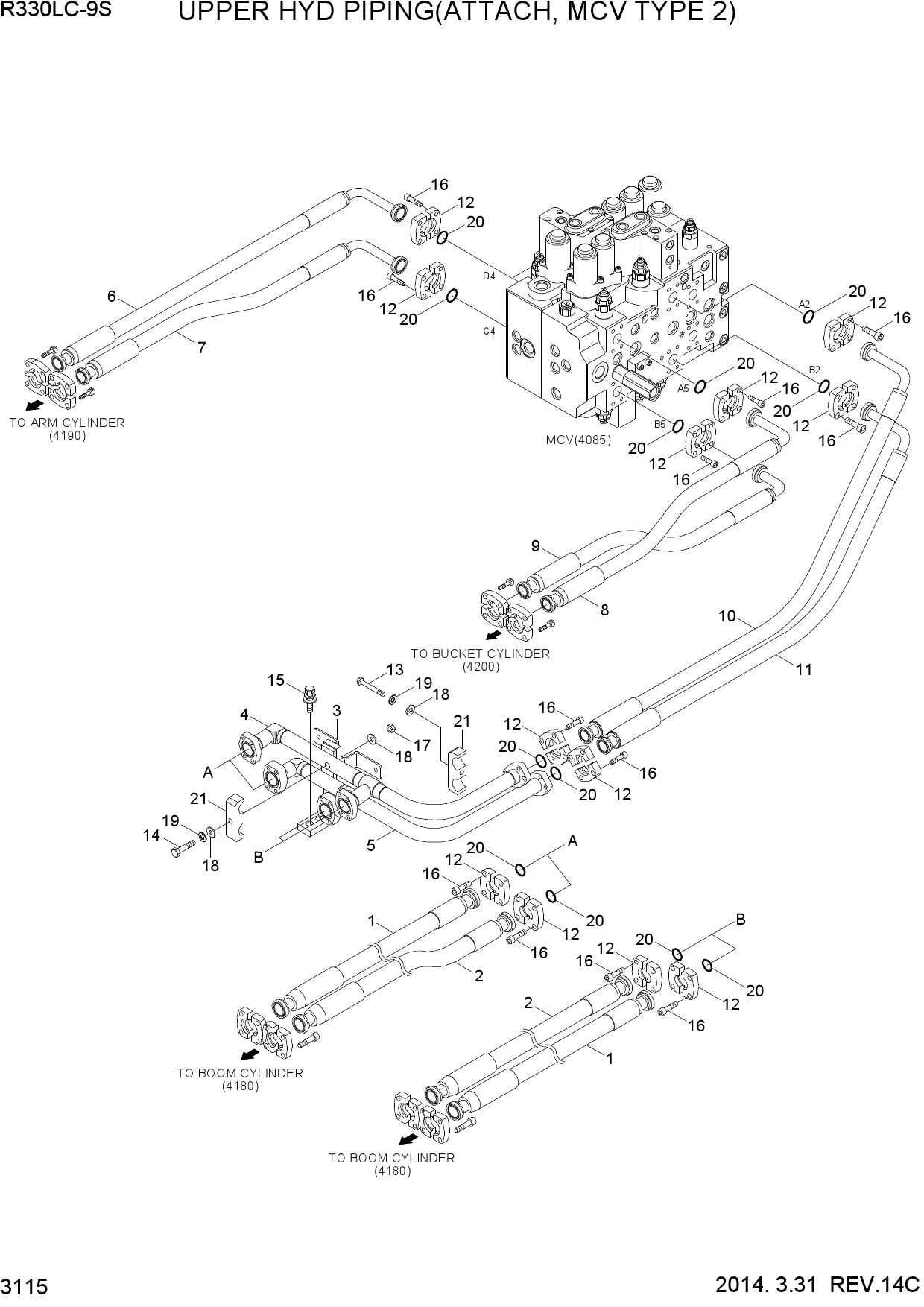 UPPER HYD PIPING(ATTACH, MCV TYPE 2)