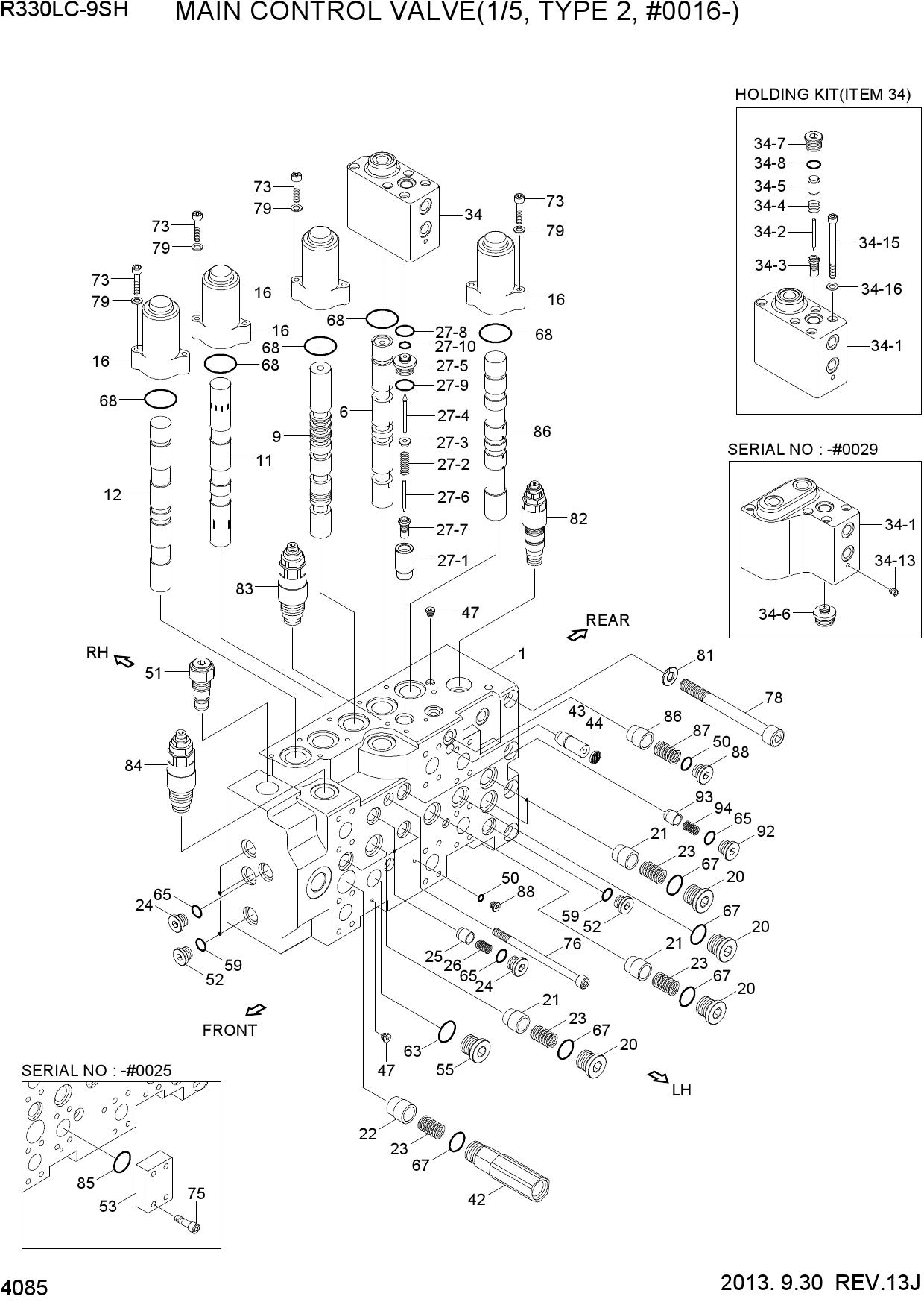 MAIN CONTROL VALVE(1/5, TYPE 2, #0016-)