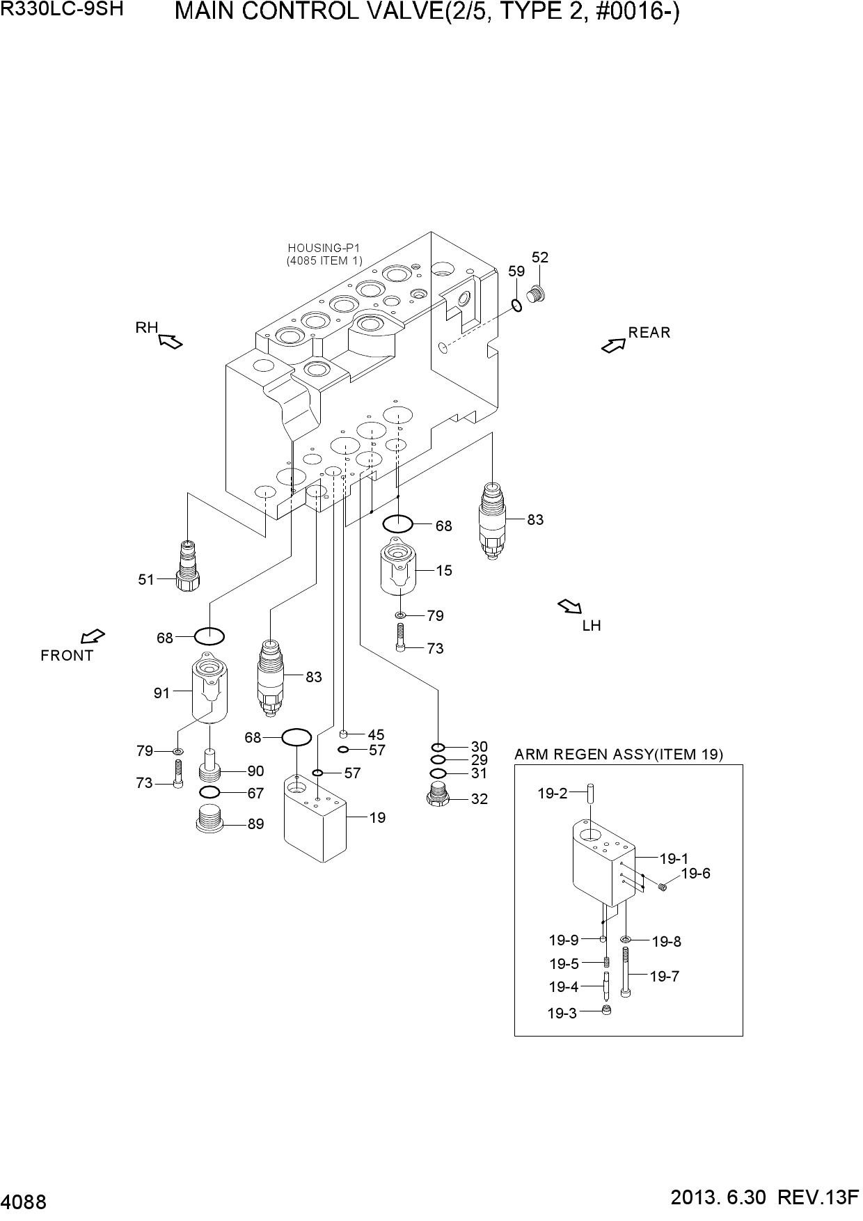MAIN CONTROL VALVE(2/5, TYPE 2, #0016-)