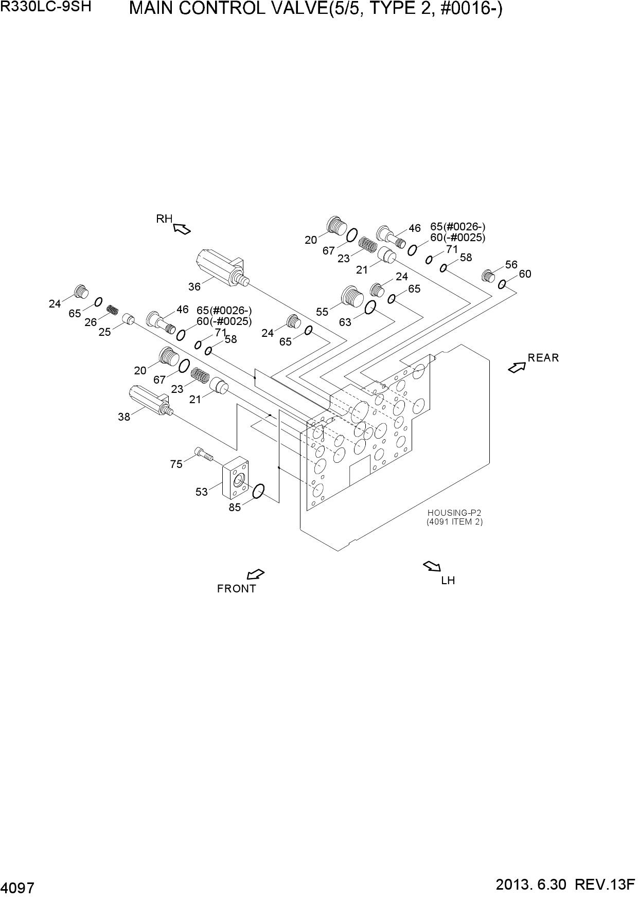 MAIN CONTROL VALVE(5/5, TYPE 2, #0016-)