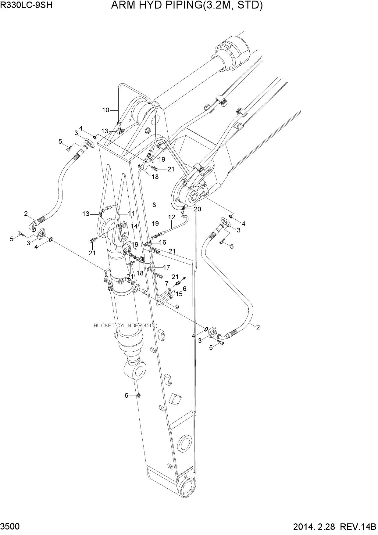 ARM HYD PIPING(3.2M, STD)