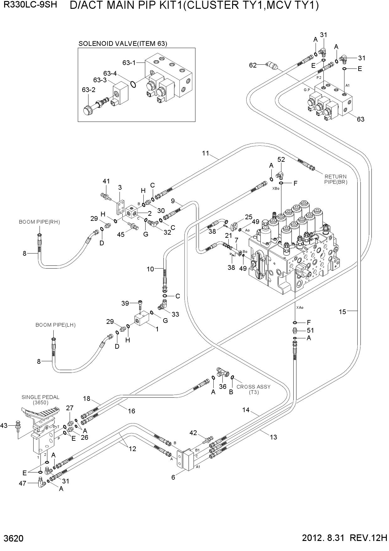 D/ACT MAIN PIP KIT1(CLUSTER TY1,MCV TY1)