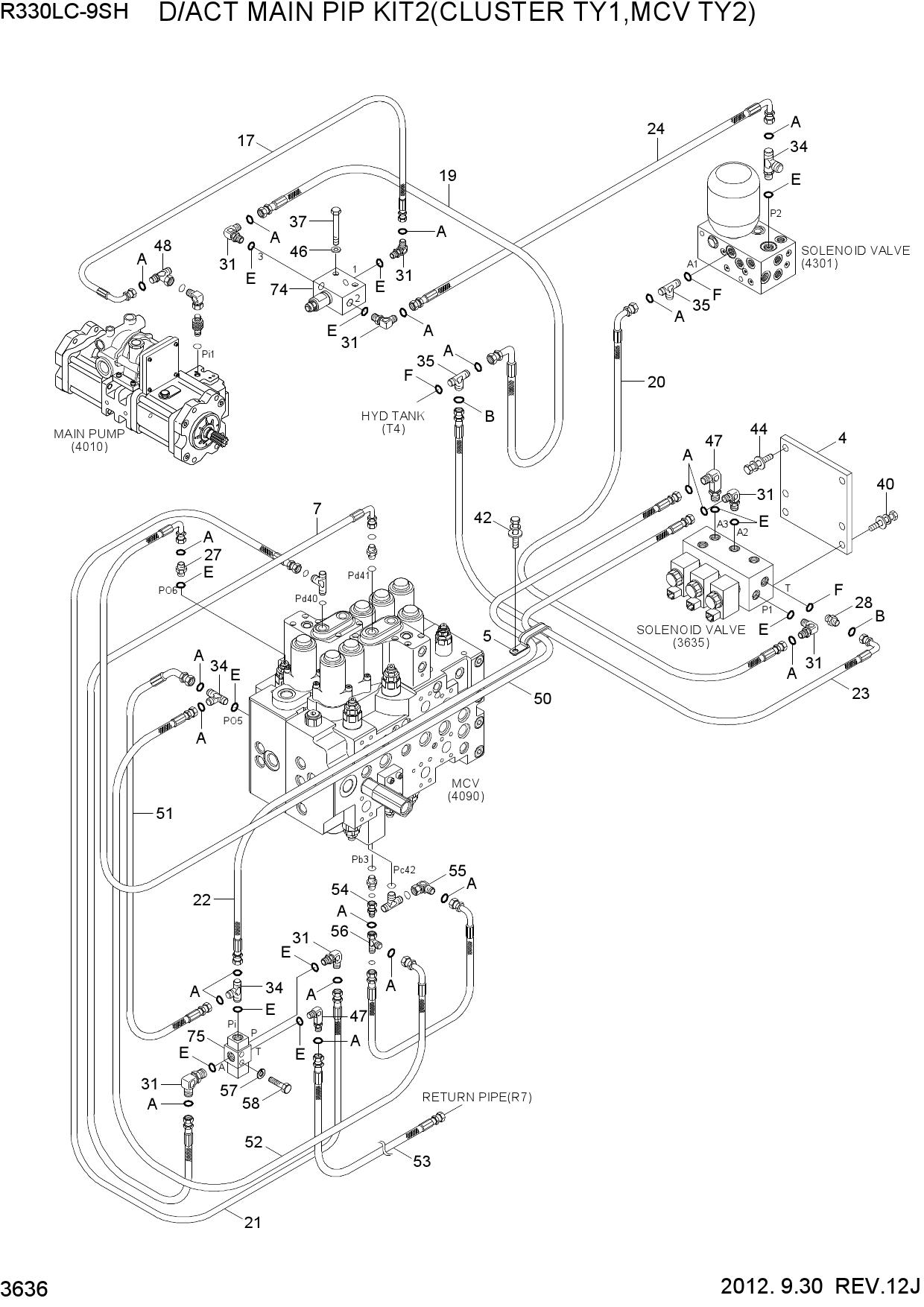 D/ACT MAIN PIP KIT2(CLUSTER TY1,MCV TY2)