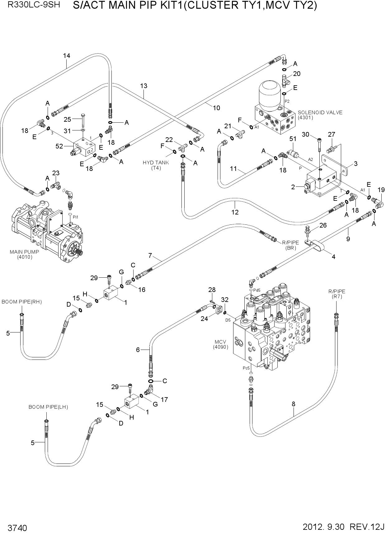 S/ACT MAIN PIP KIT1(CLUSTER TY1,MCV TY2)