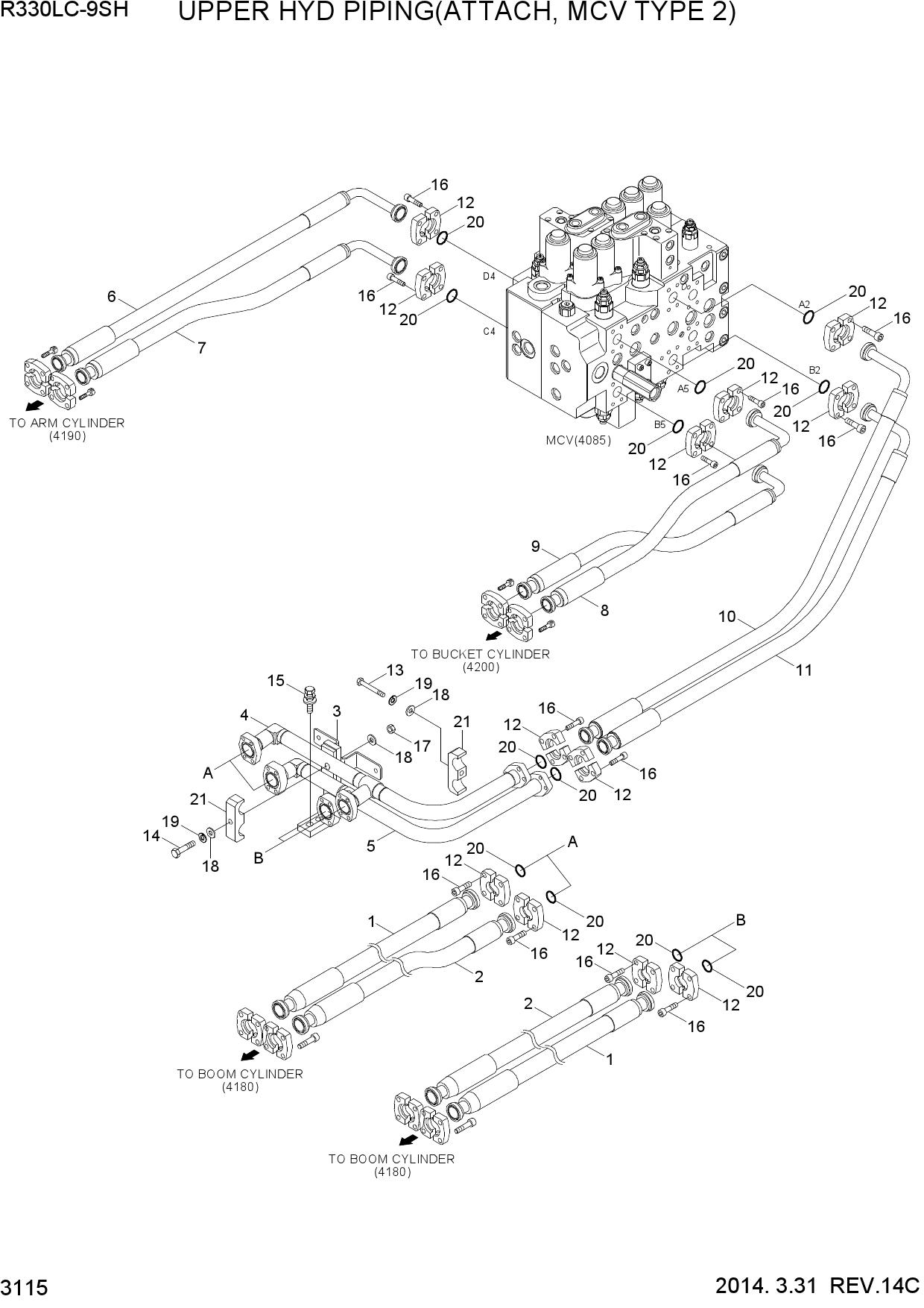 UPPER HYD PIPING(ATTACH, MCV TYPE 2)