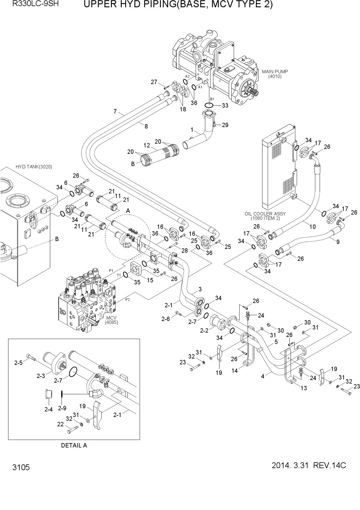 UPPER HYD PIPING(BASE, MCV TYPE 2)