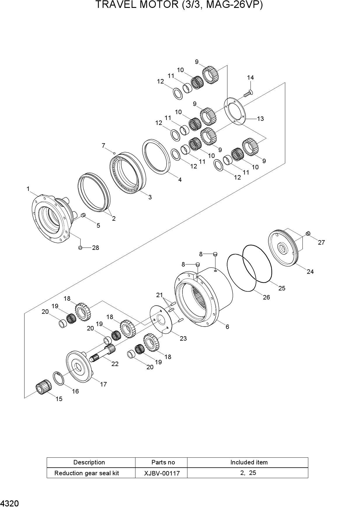 TRAVEL MOTOR(3/3, MAG-26VP