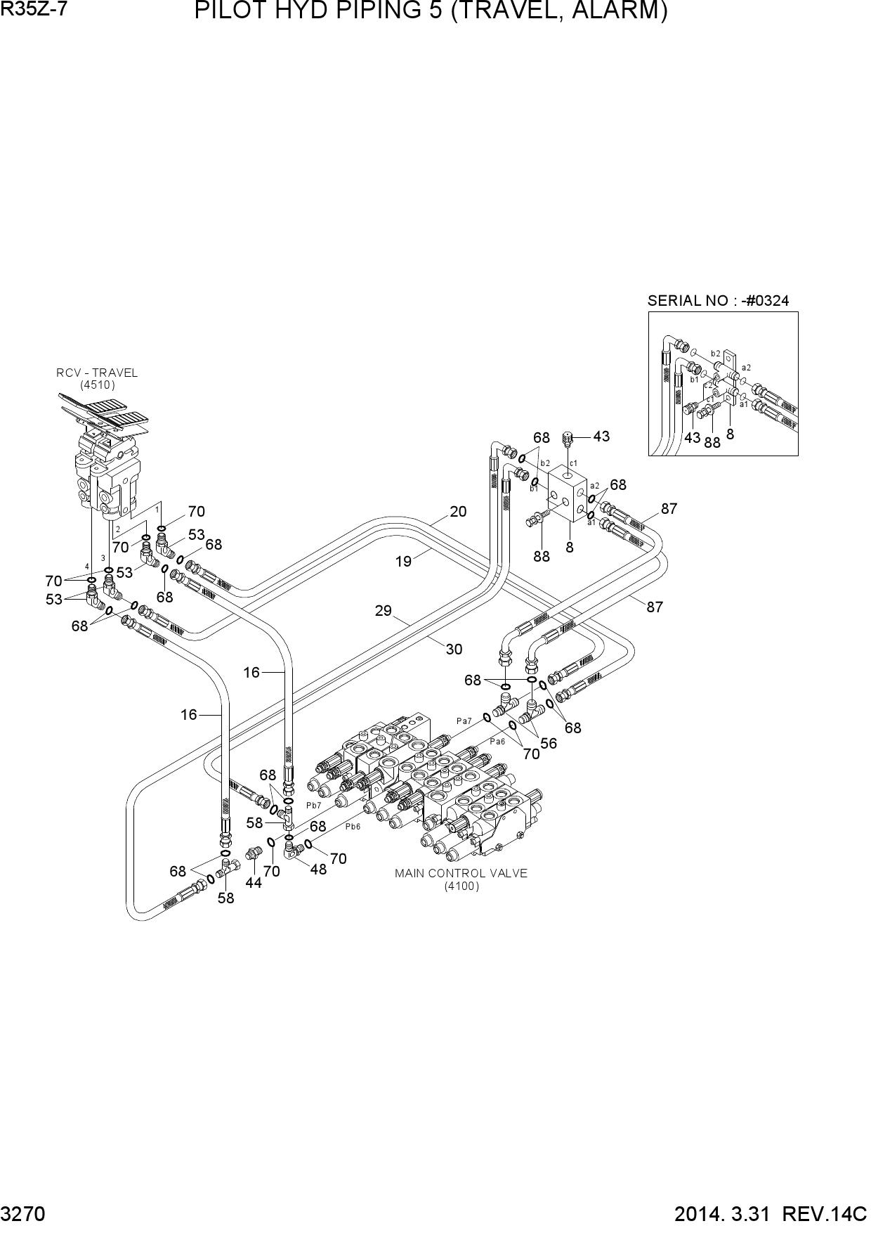 PILOT HYD PIPING 5 (TRAVEL, ALARM)