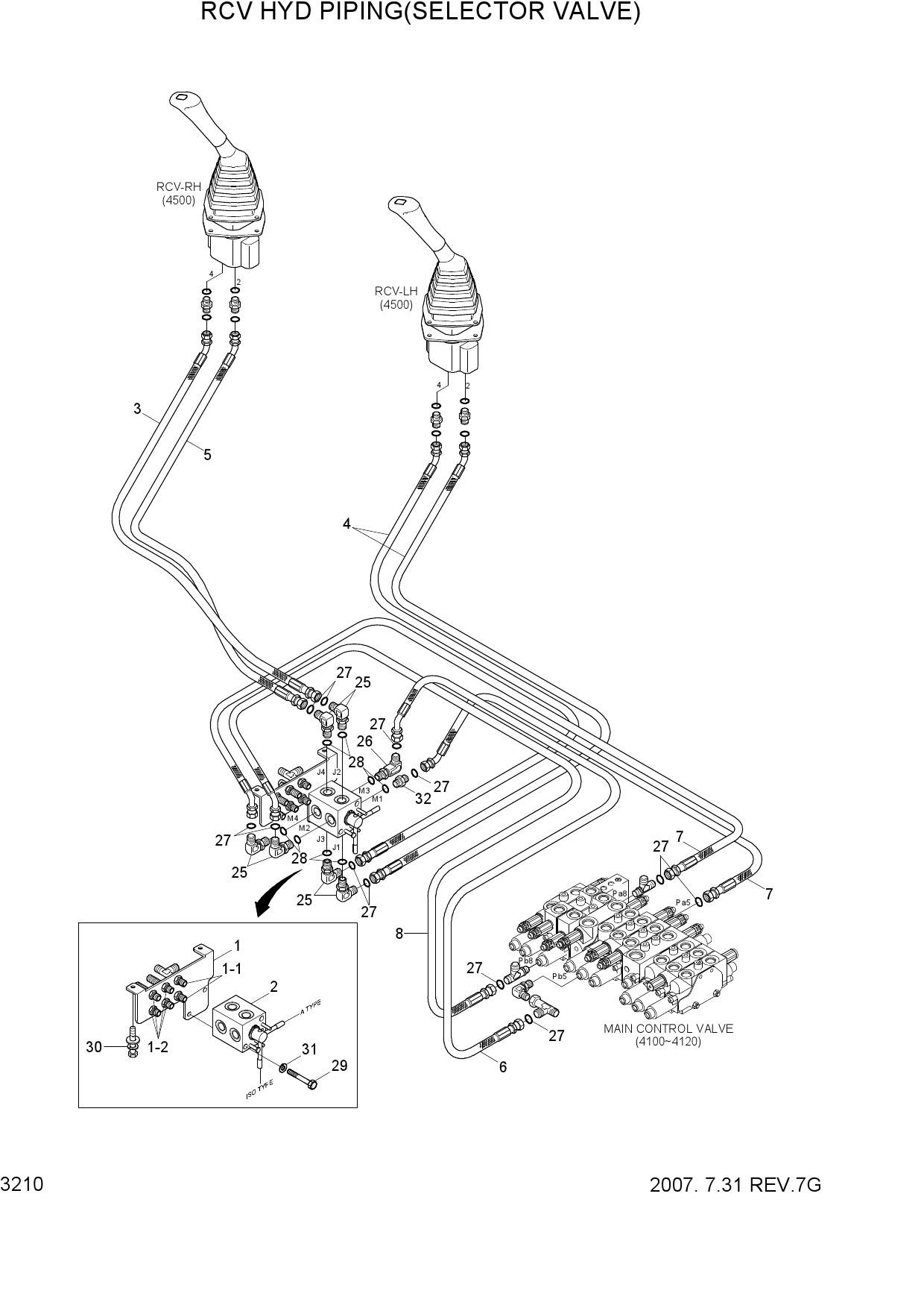 RCV HYD PIPING(SELECTOR VALVE)