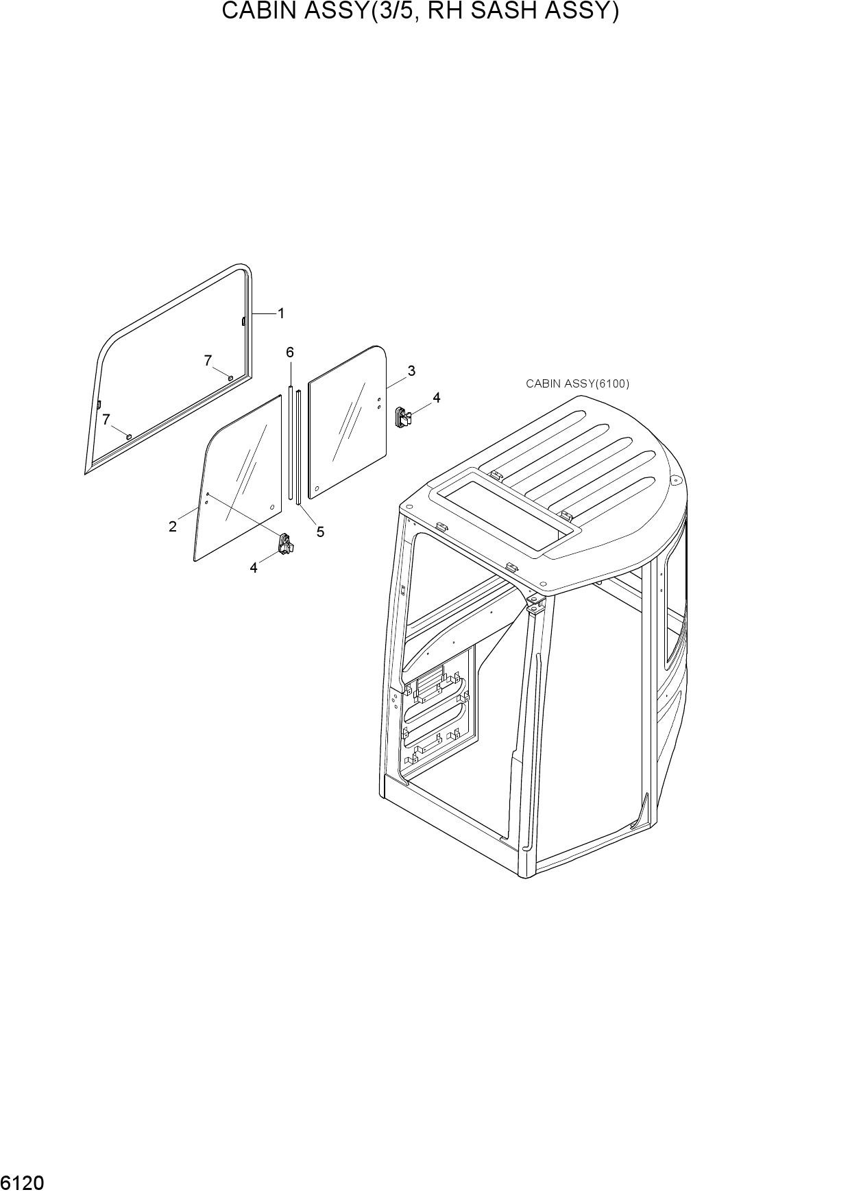 CABIN ASSY(3/5, RH SASH)