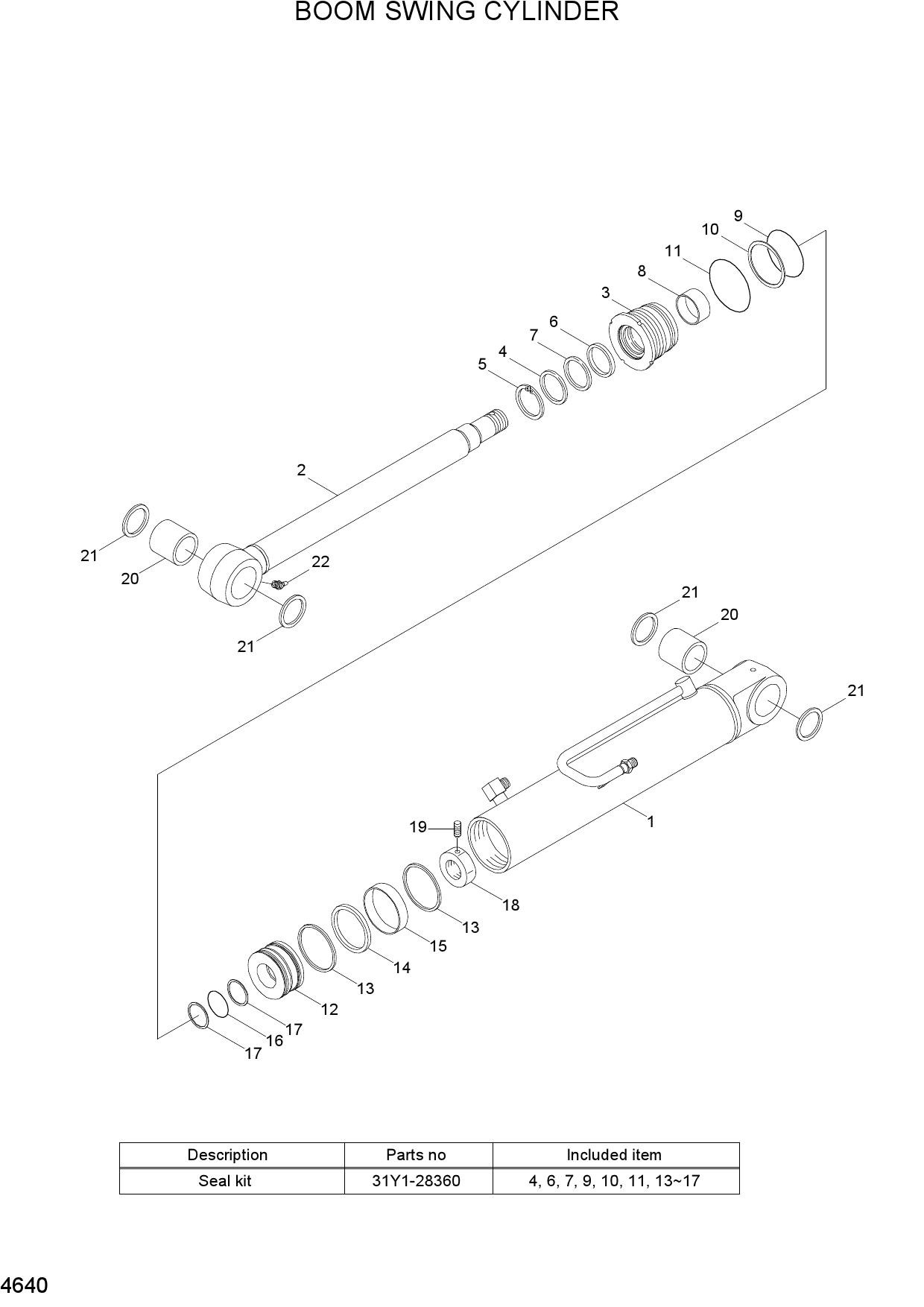 BOOM SWING CYLINDER