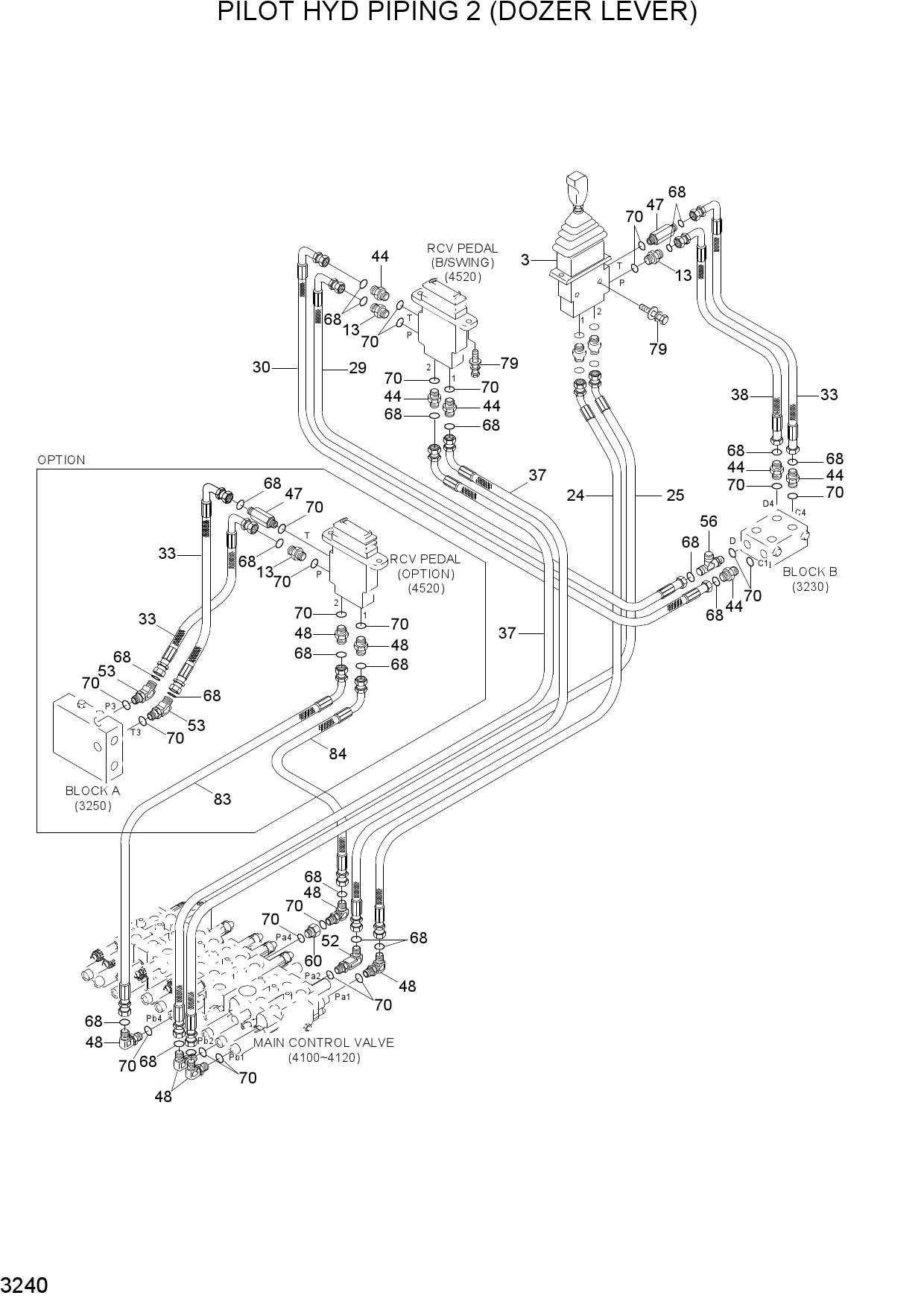 PILOT HYD PIPING 2 (DOZER LEVER)